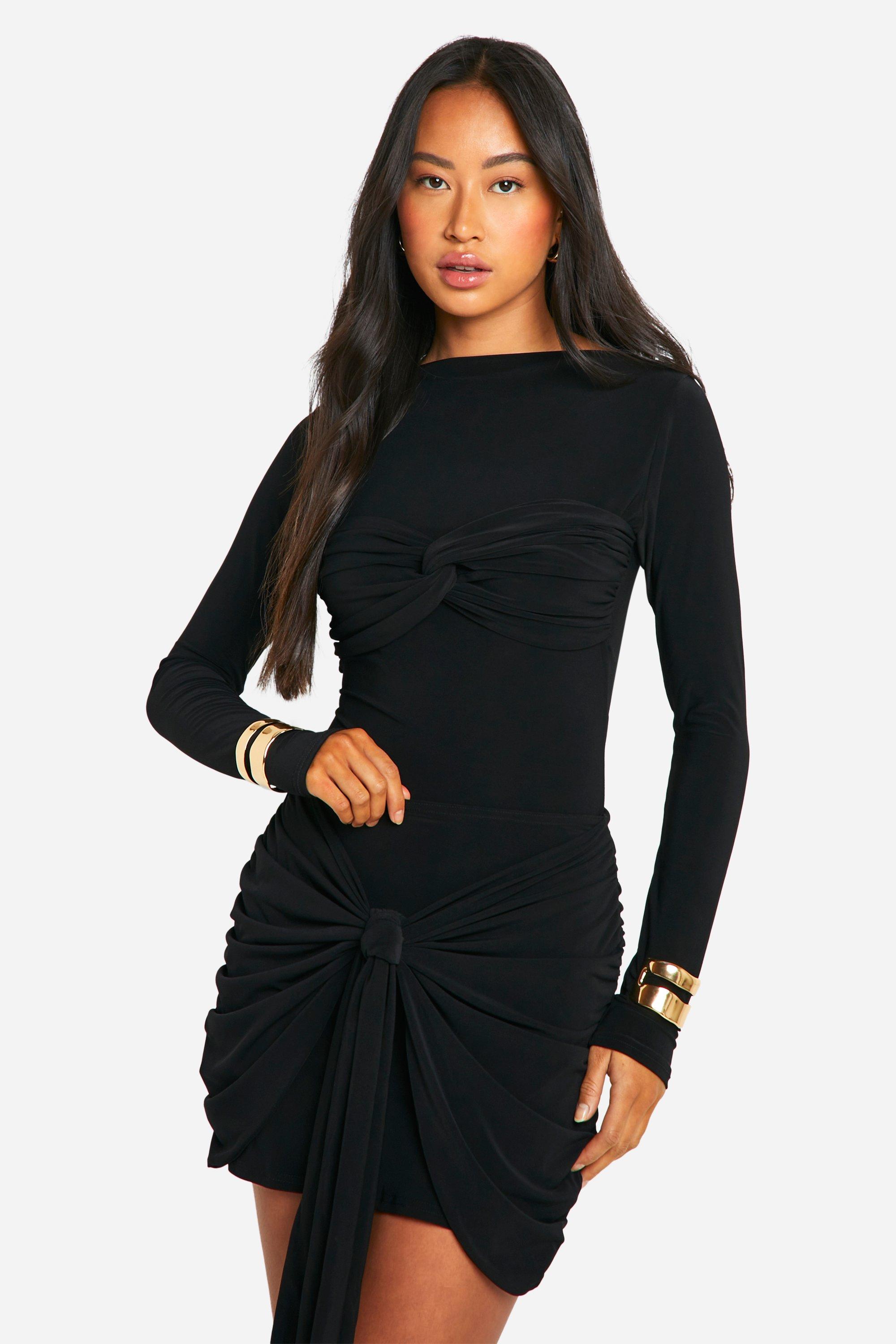 Boohoo Strak Opgeknoopt Mini Rokje, Black