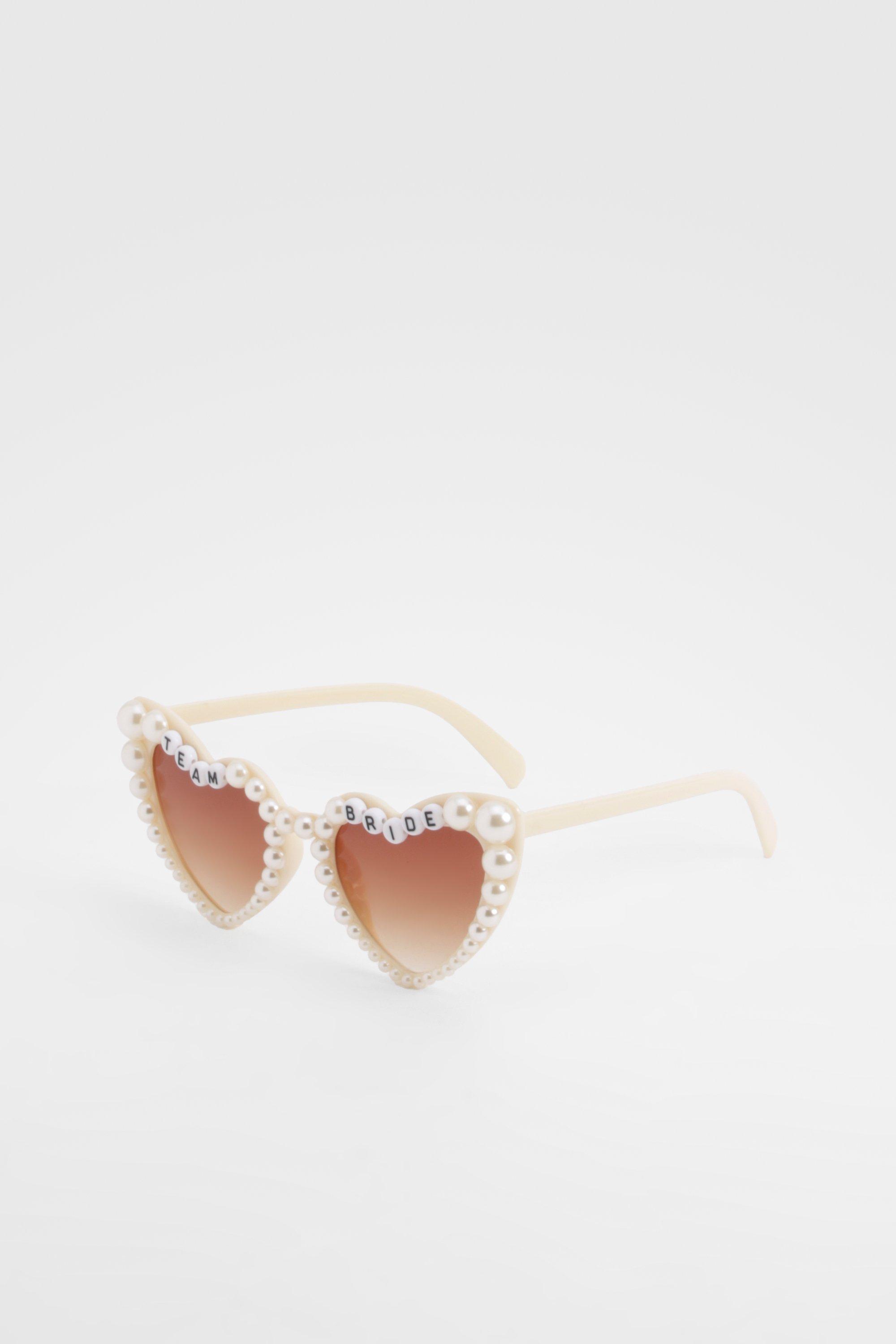 Womens Team Bride Pearl Sunglasses - Beige - One Size, Beige