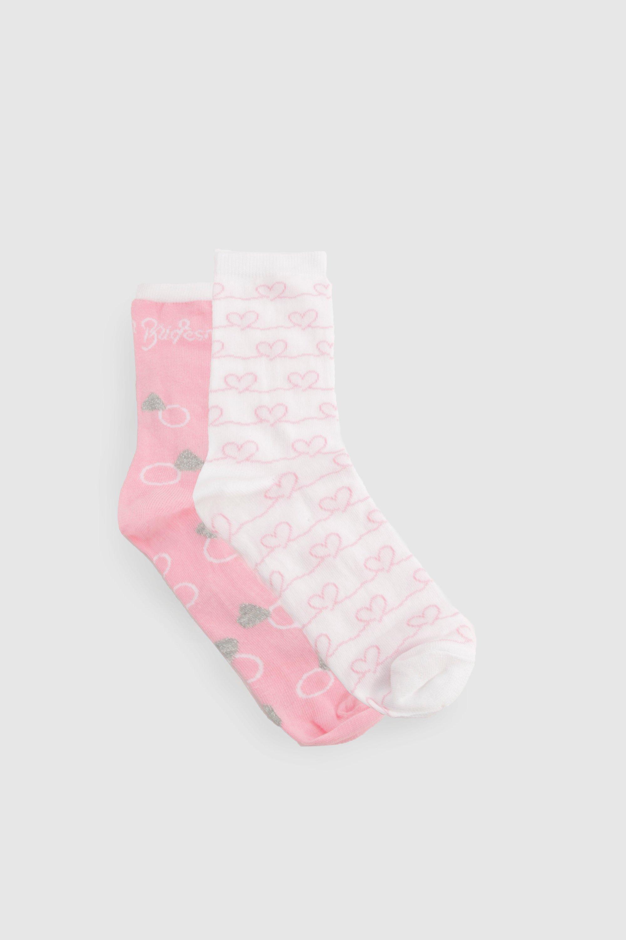 Image of Bridesmaid 2 Pack Socks, Pink