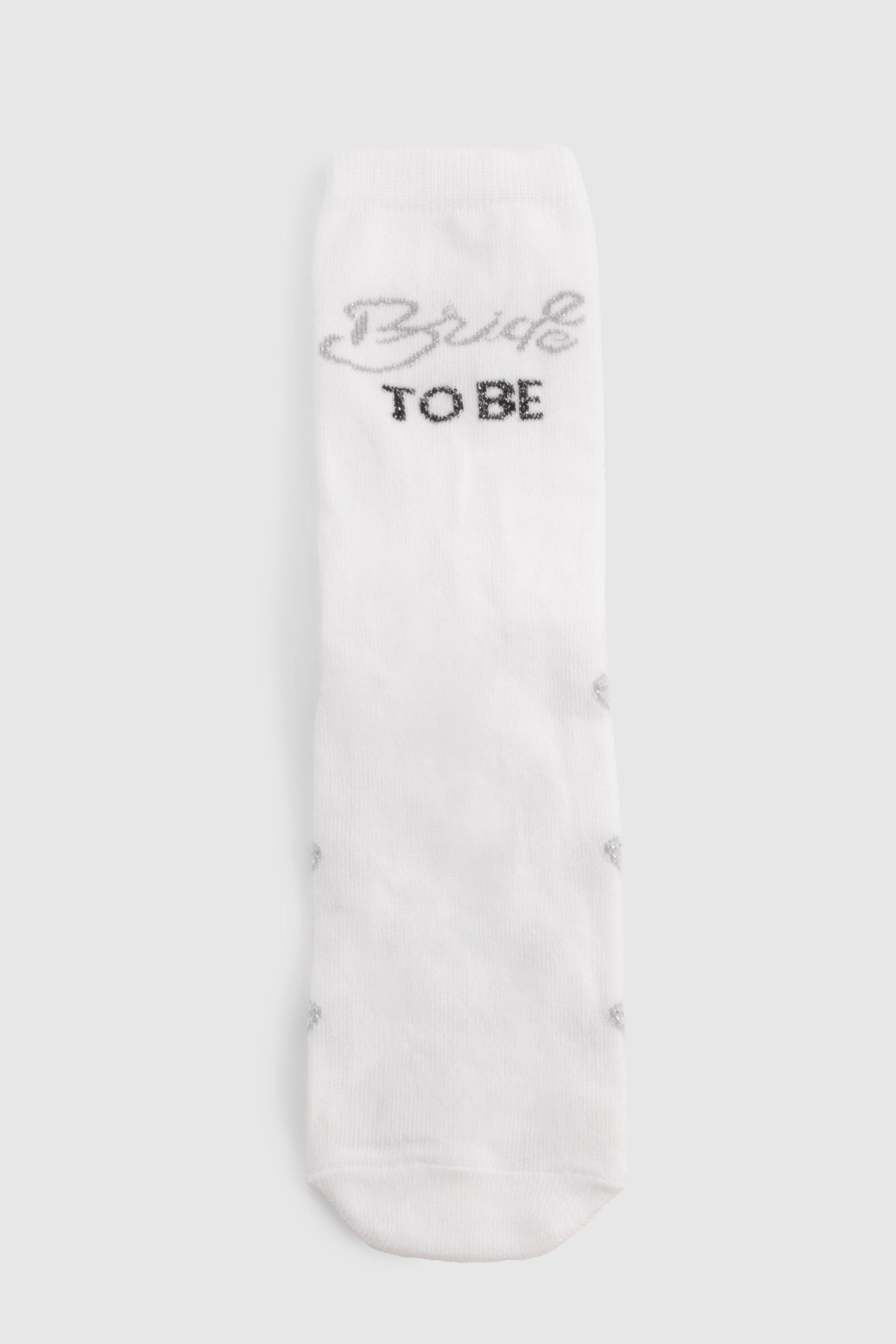 Image of Bride To Be Glitter Sock, Bianco