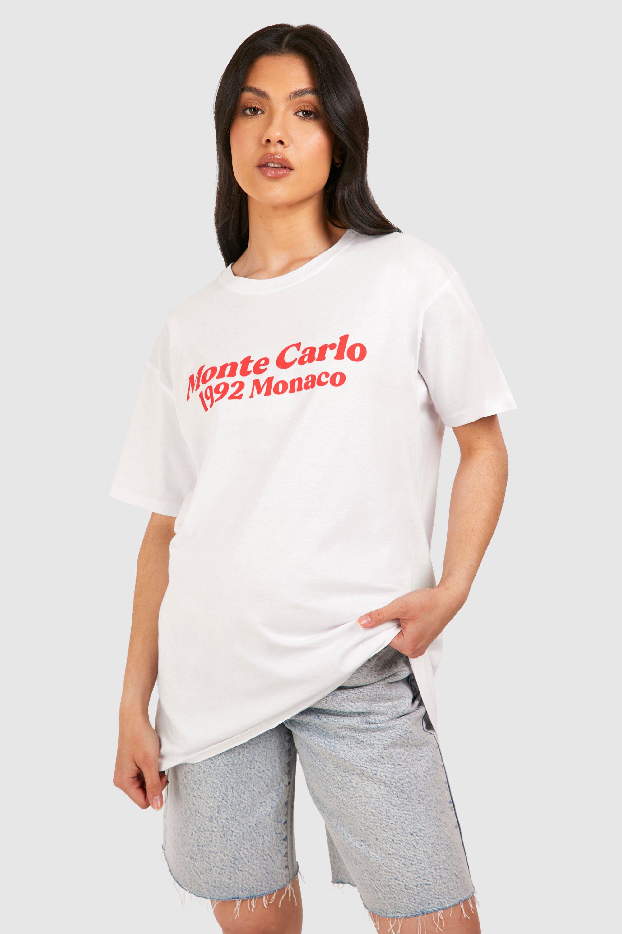 Image of Maternity Monte Carlo Print Oversized T-shirt, Bianco