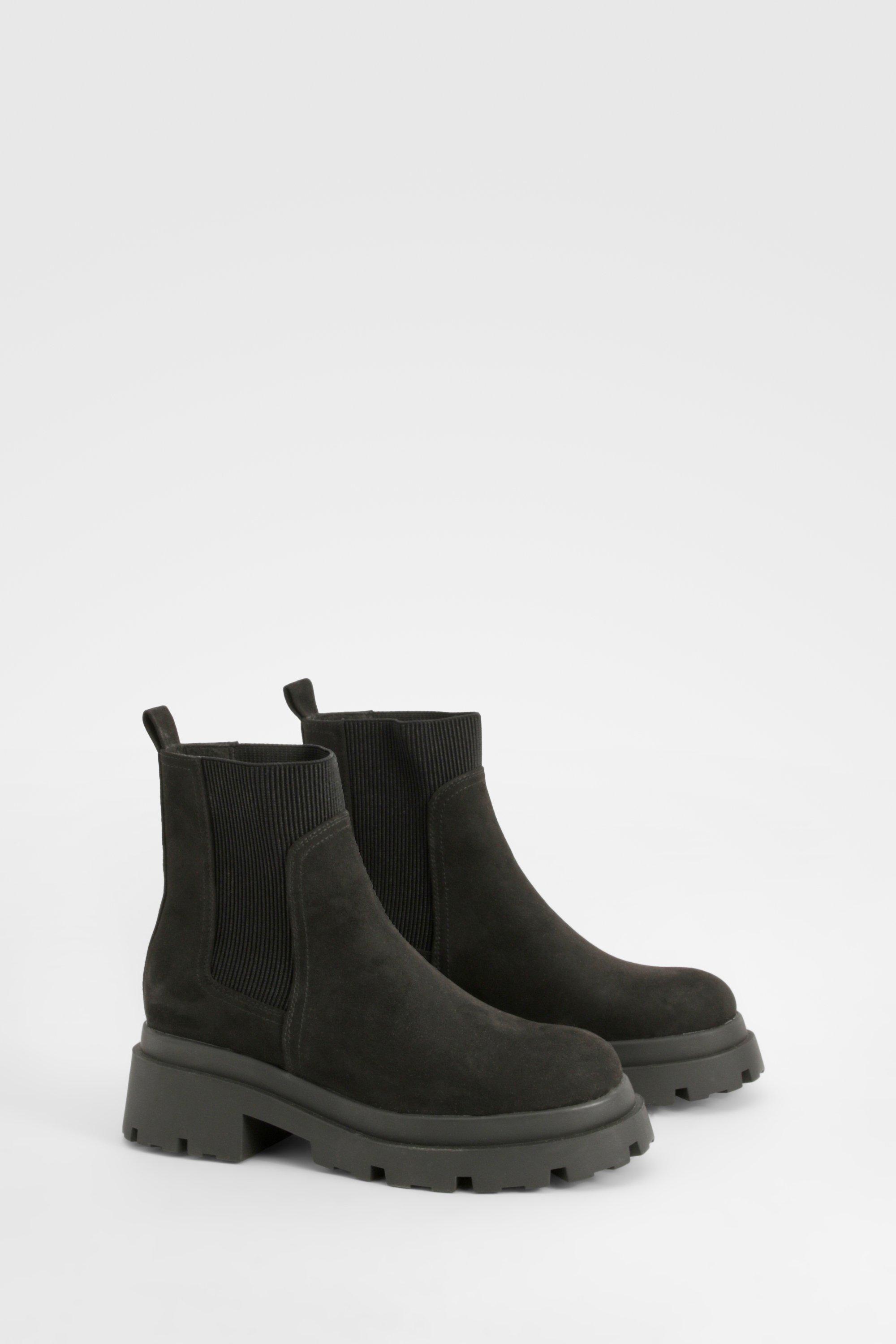 Boohoo Chunky Sole Chelsea Boots, Black