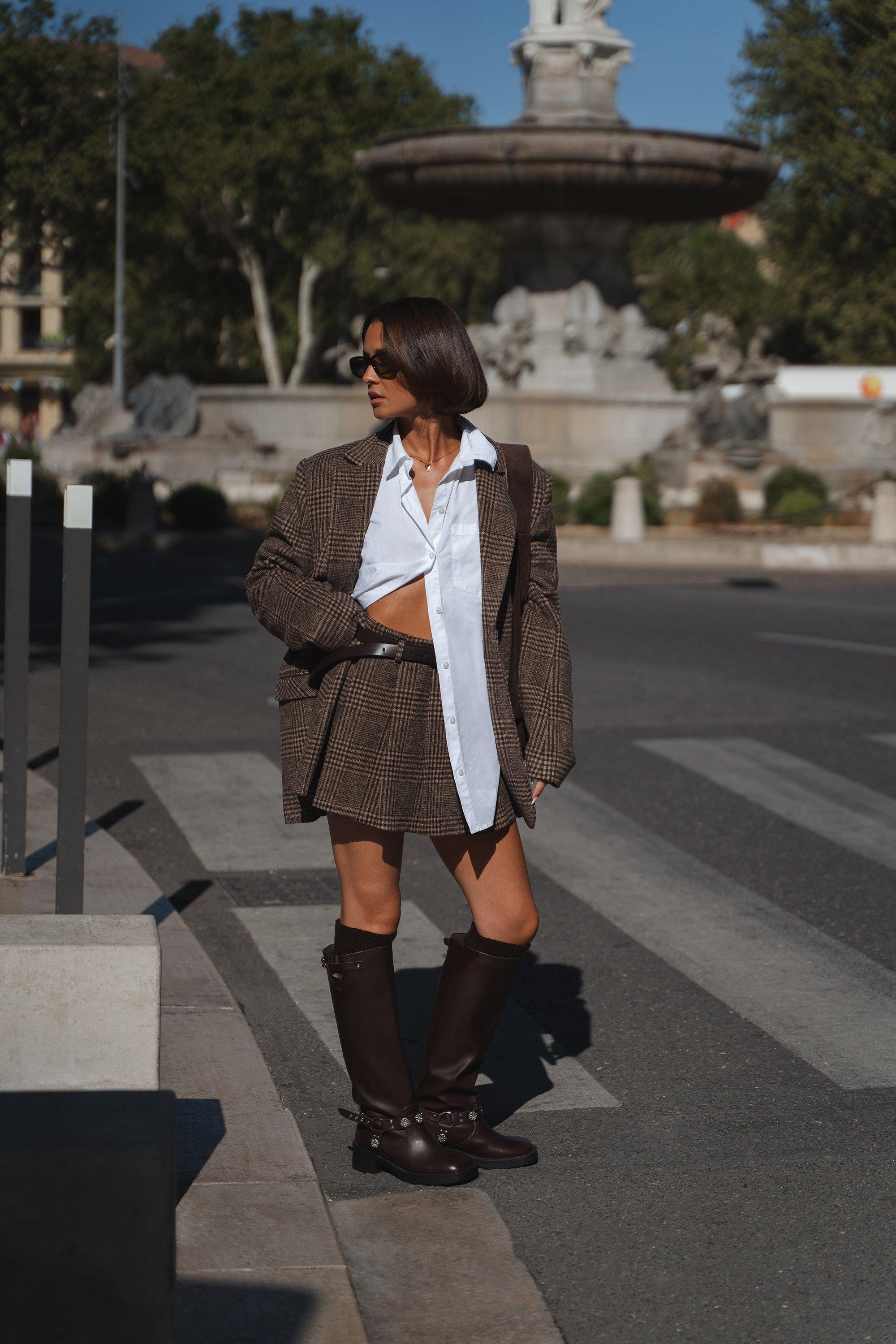 Image of Stivali al ginocchio in stile Western con fibbia, Brown