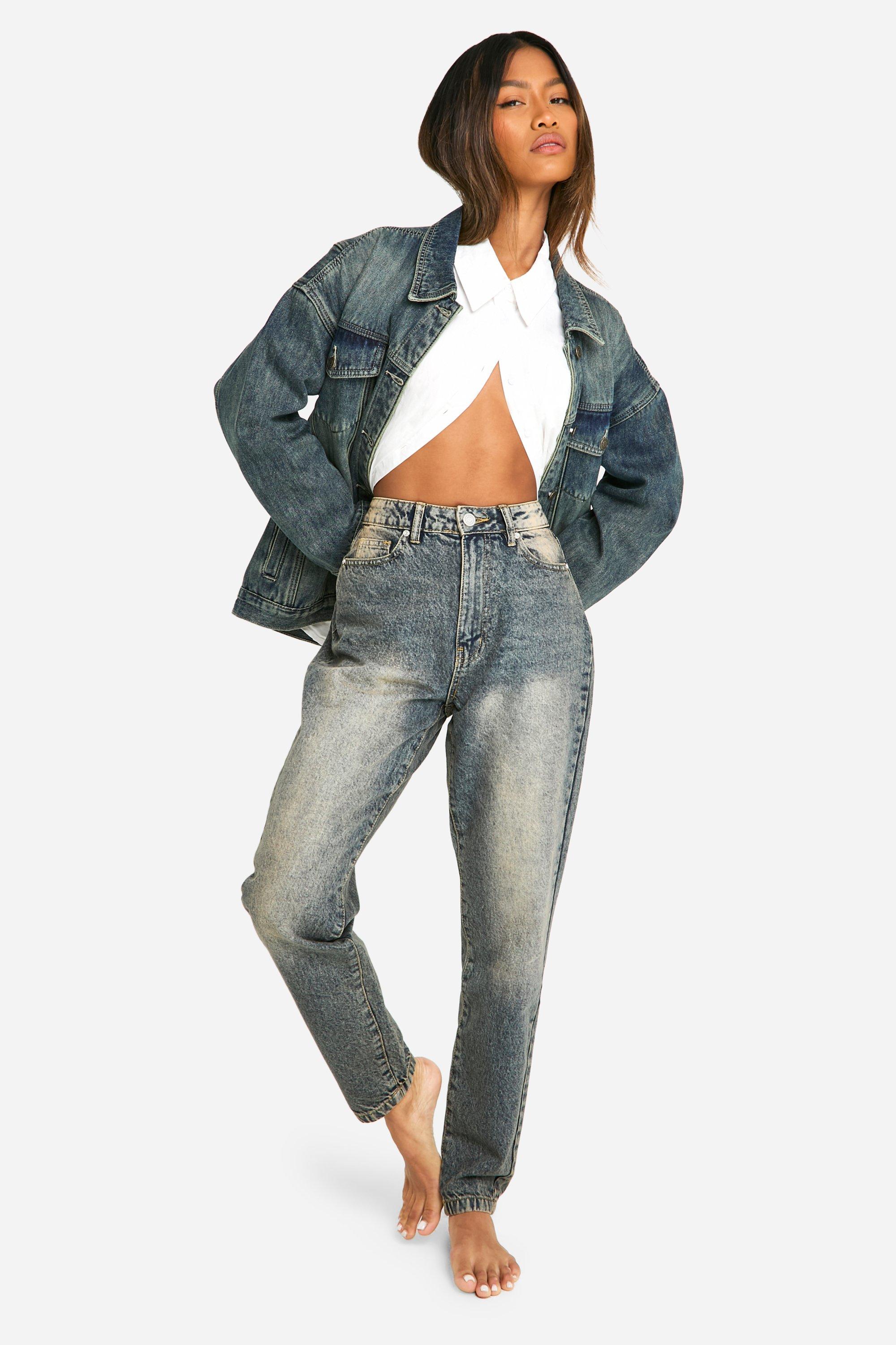 Image of Jeans Mom Basics a vita alta, Azzurro