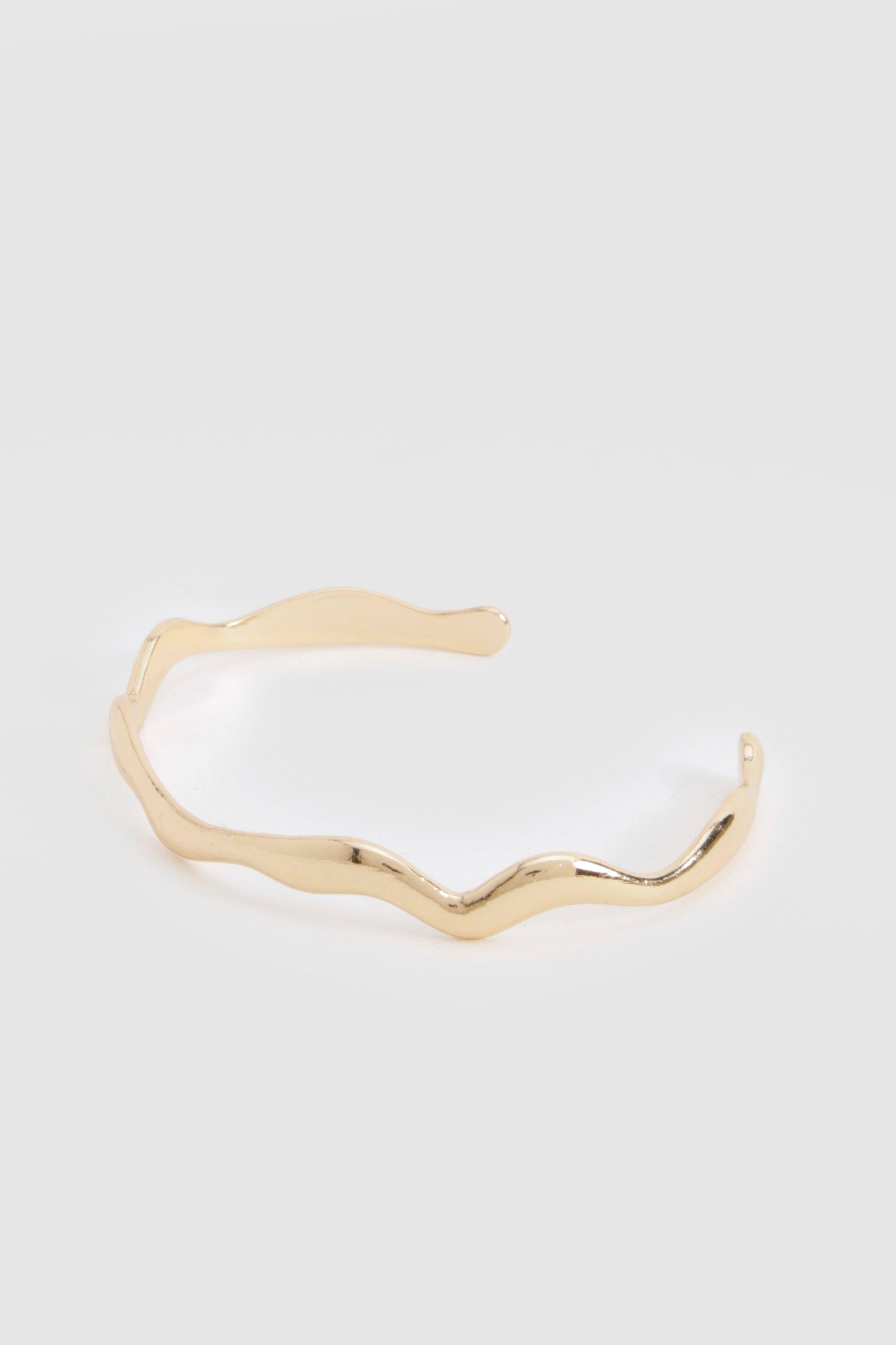 Womens Squiggle Bangle - Gold - One Size, Gold