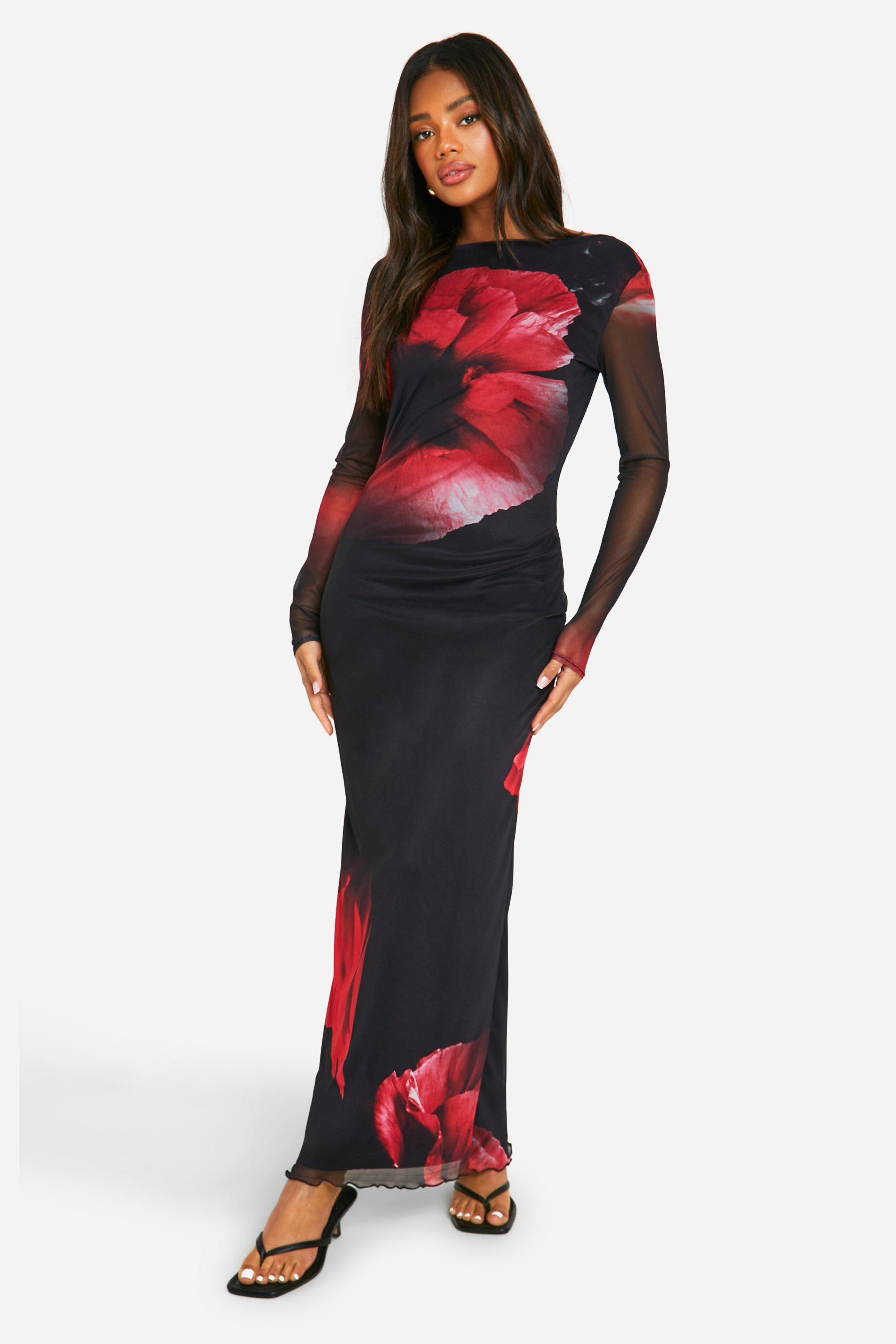Image of Meshabstract Low Back Maxi, Nero