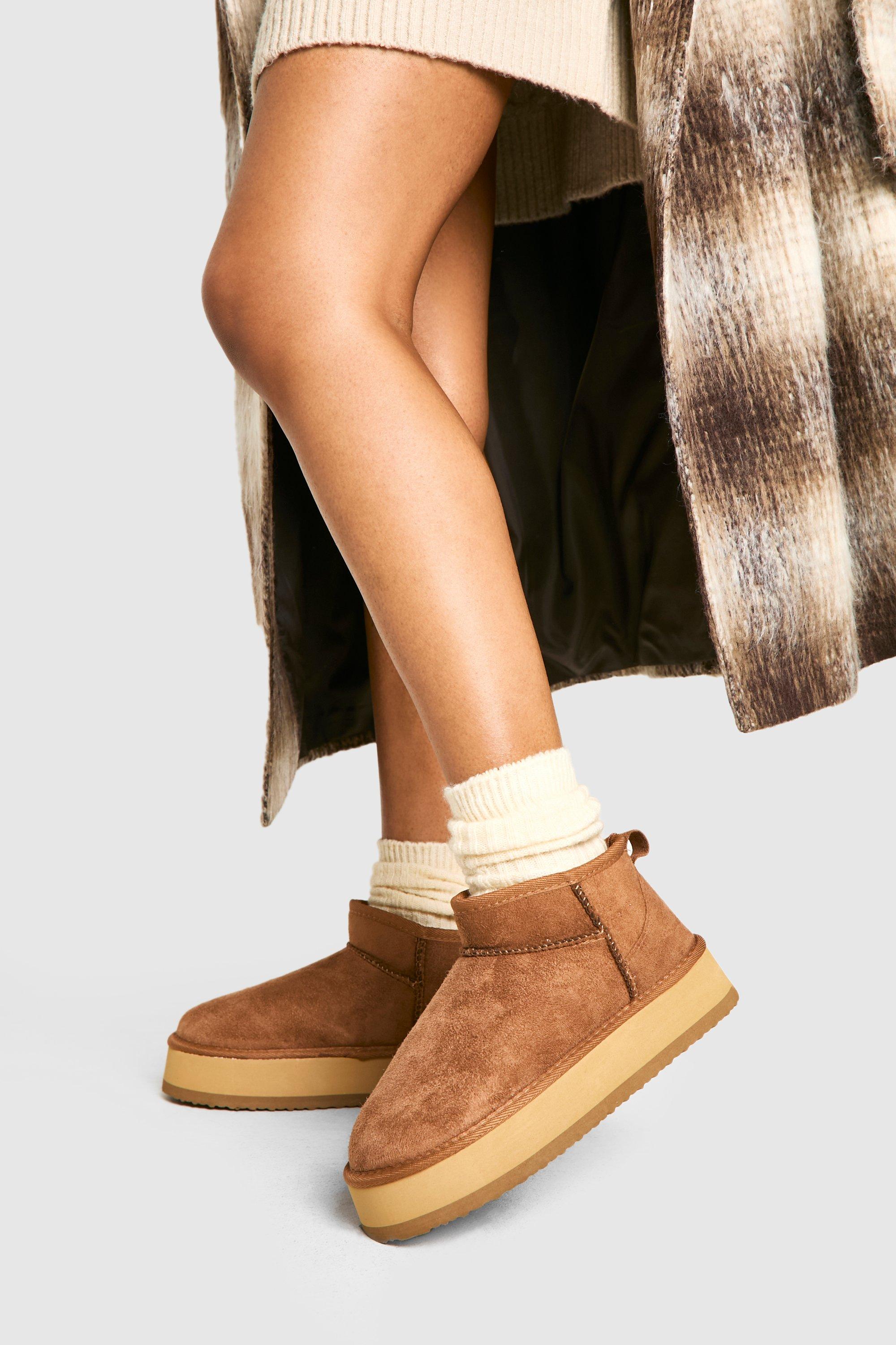 Image of Stivali comodi con zeppa, Brown