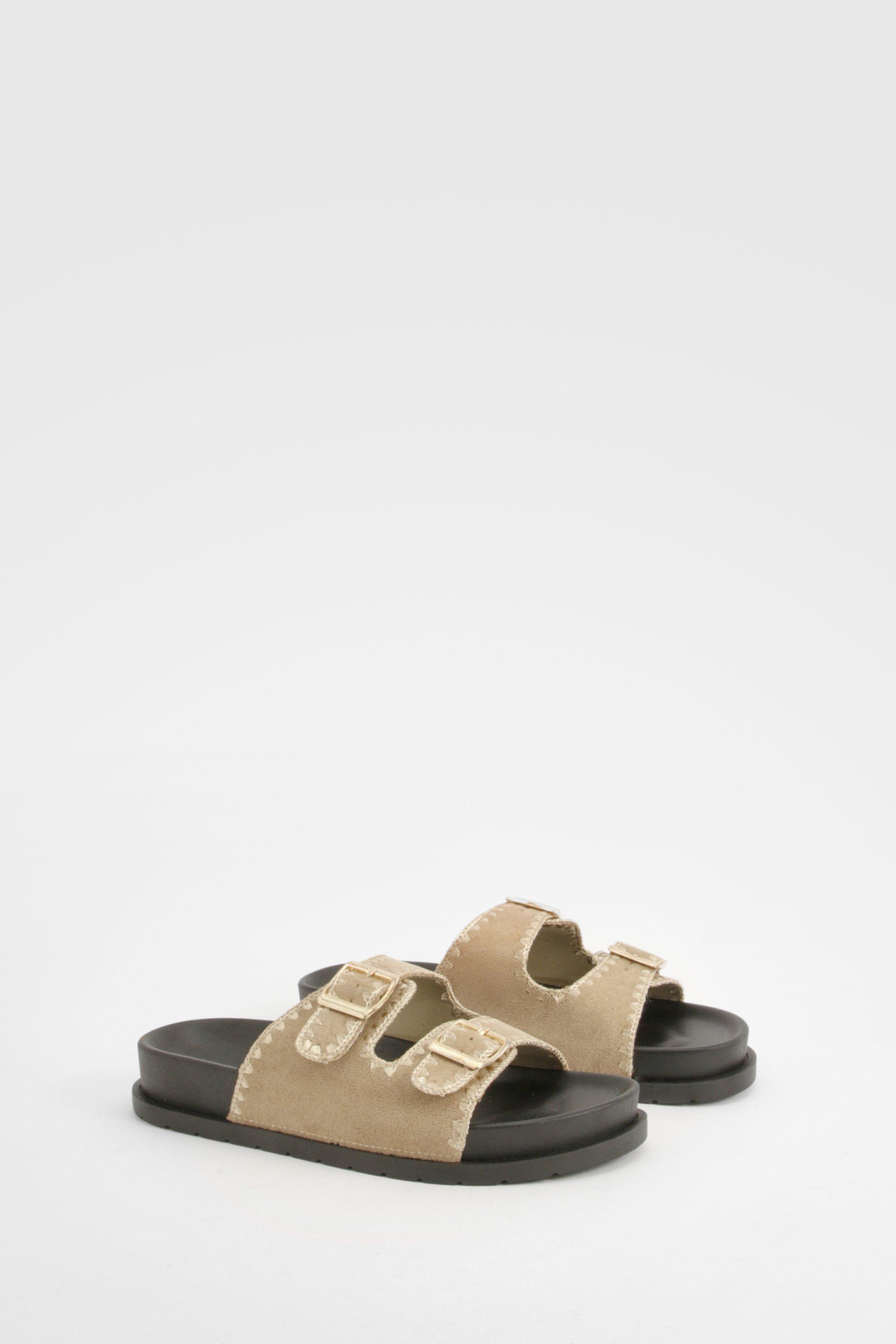 Claquettes À Coutures Contrastantes - Vert Kaki - 41, Vert Kaki