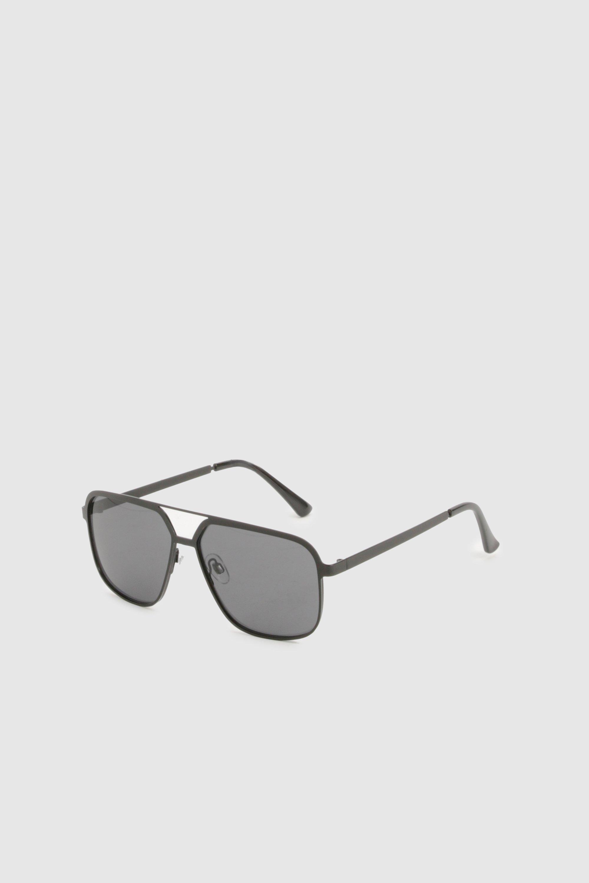 Image of Silver Tinted Oversized Aviator Sunglasses, Grigio