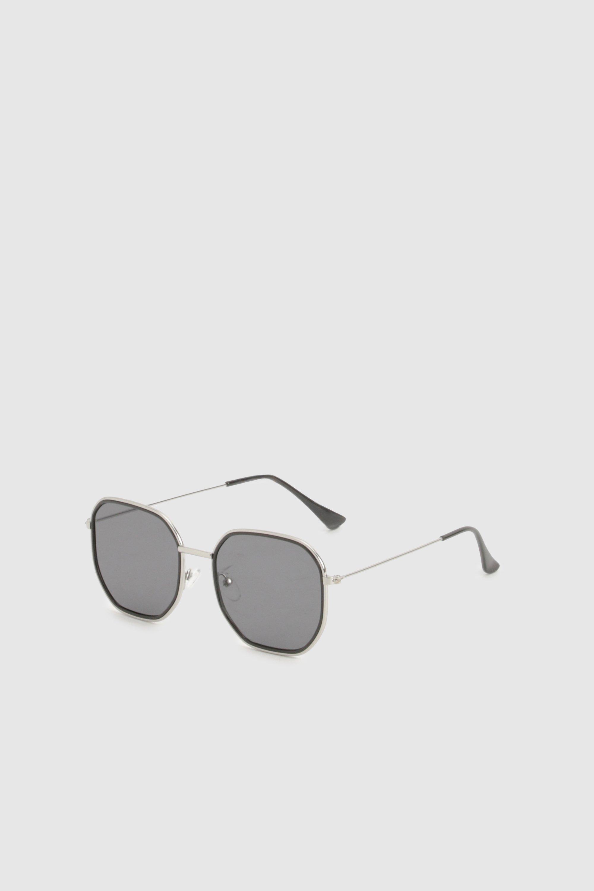 Image of Tinted Metal Frame Round Sunglasses, Grigio