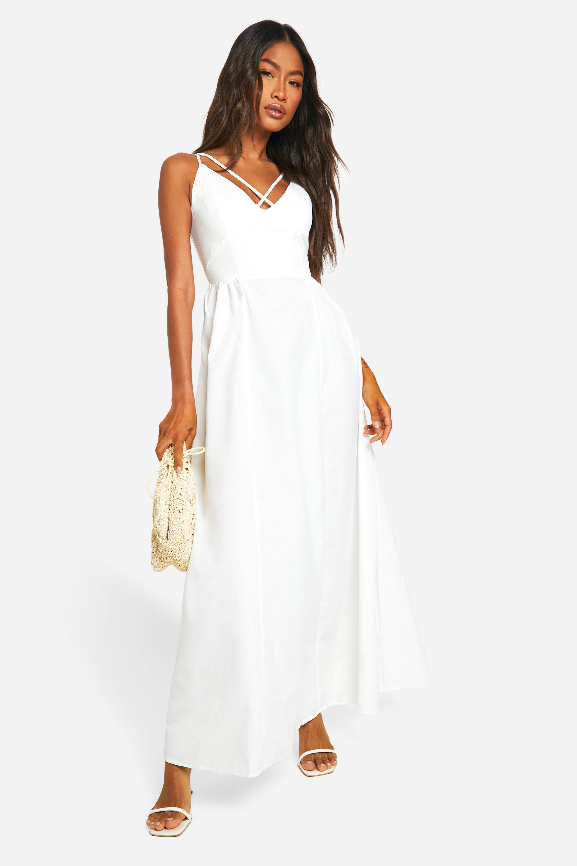 Robe Longue À Bretelles - Blanc - 46, Blanc