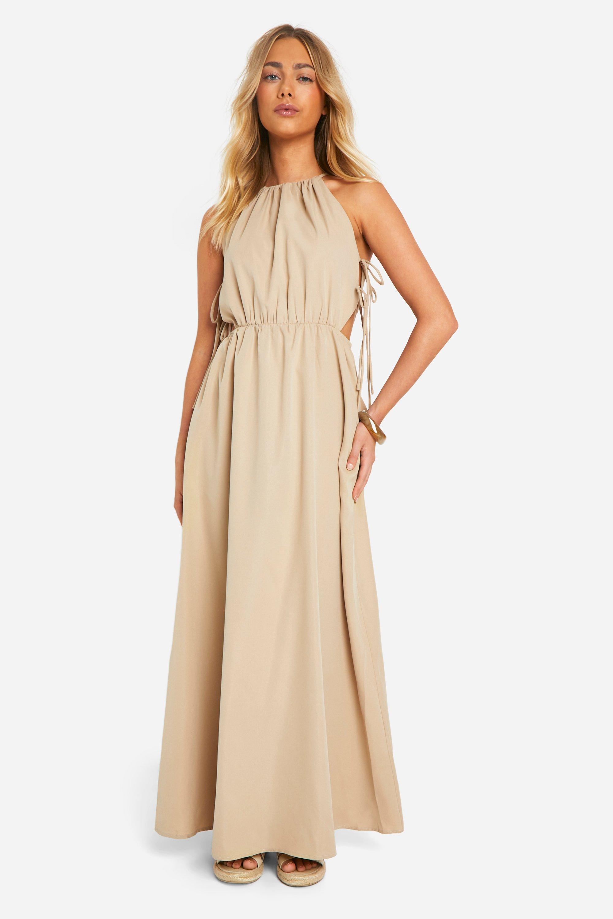 Robe Longue Nouée - Gris Pierre - 44, Gris Pierre