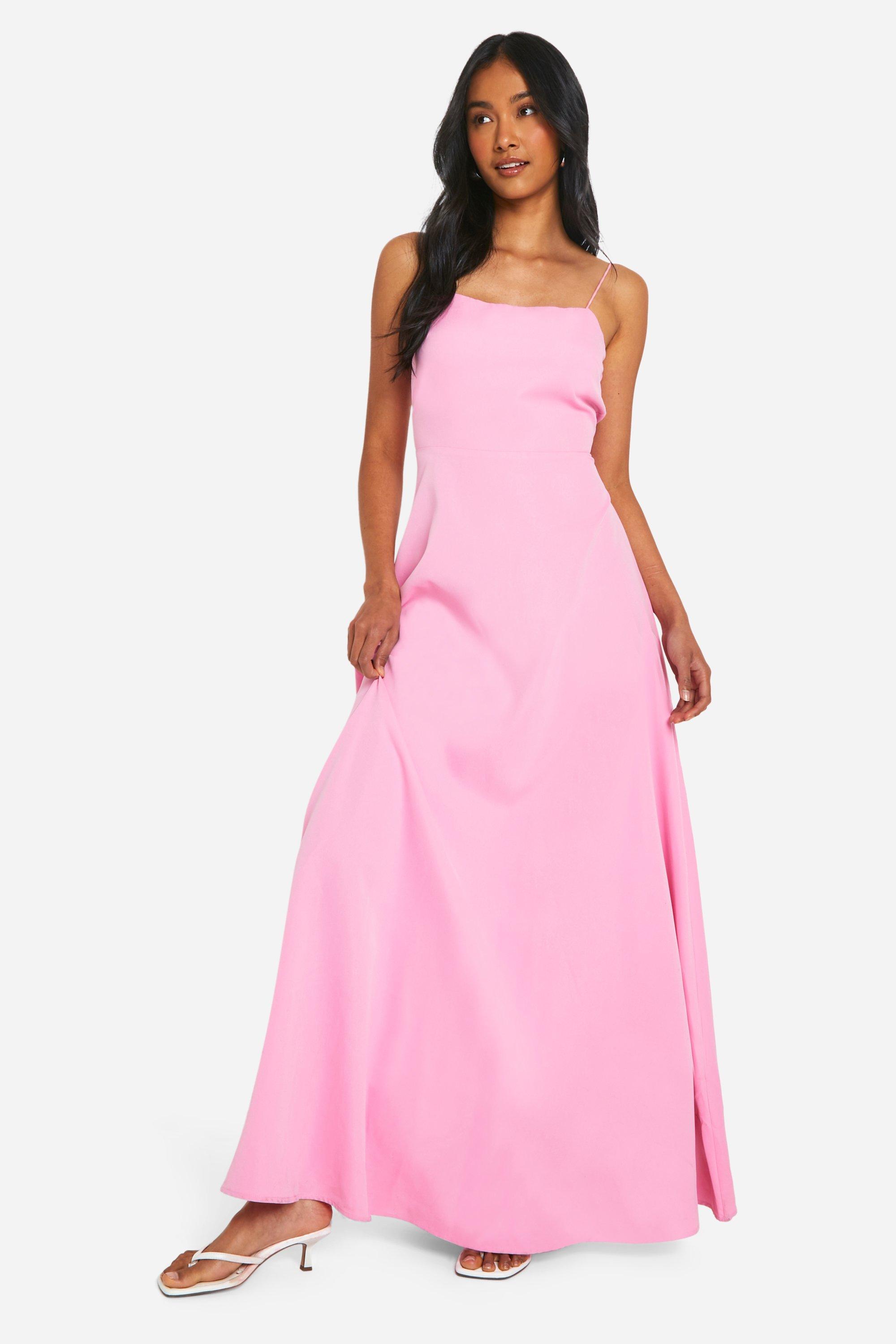 Robe Longue À Bretelles Dans Le Dos - Rose - 46, Rose