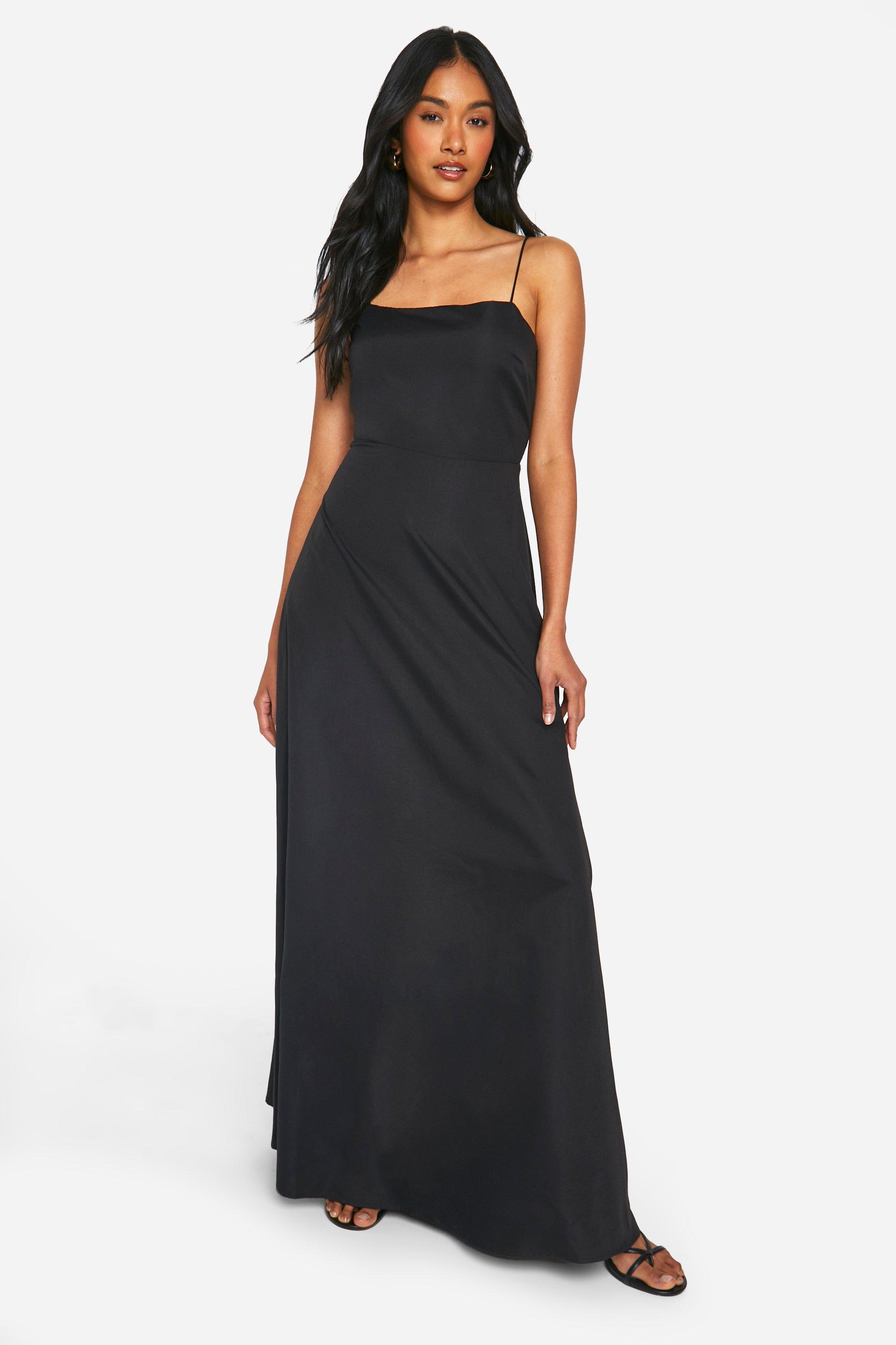 Robe Longue À Bretelles Dans Le Dos - Noir - 46, Noir