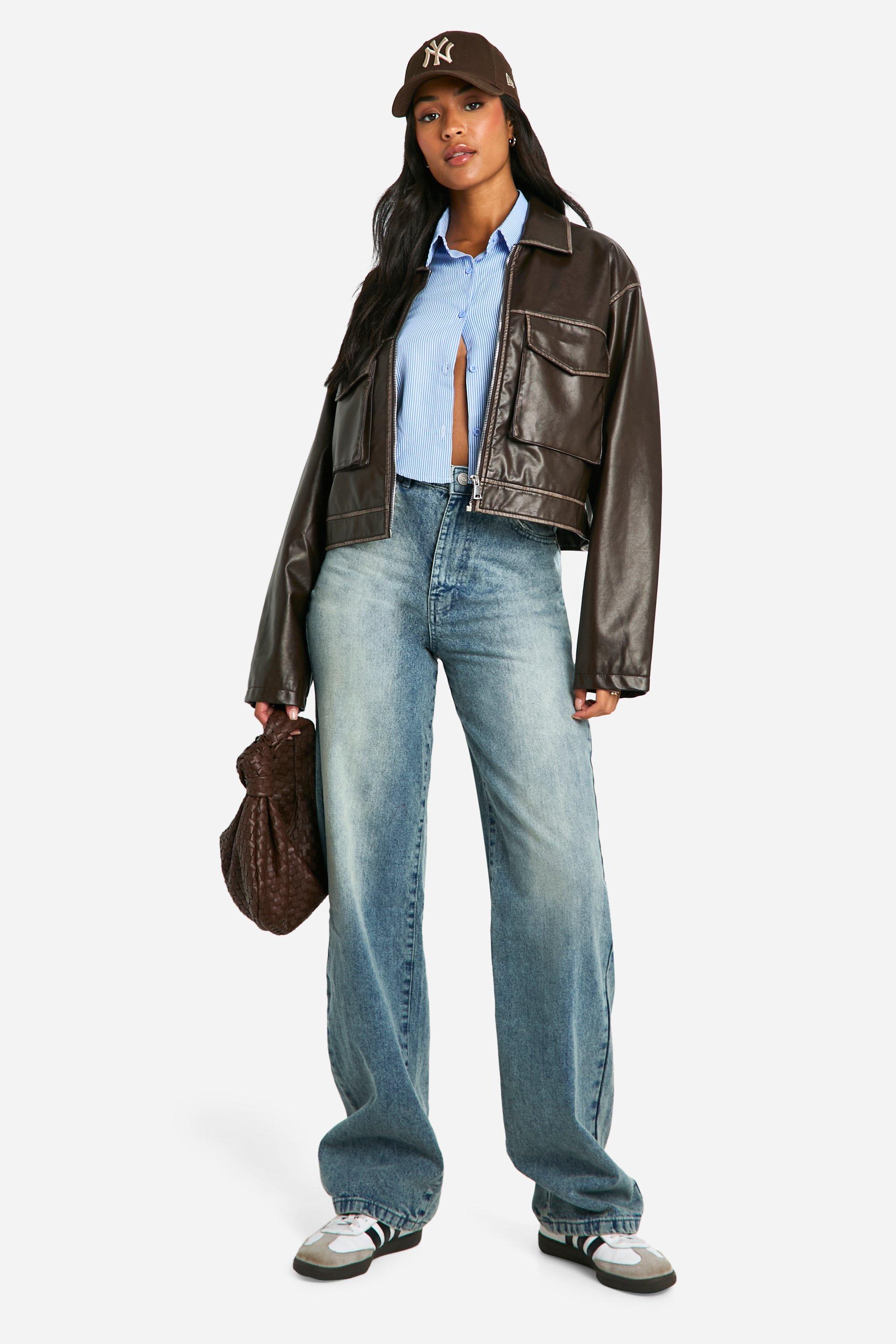 "Tall" - Jean Boyfriend Basique Taille Haute - Bleu - 36, Bleu