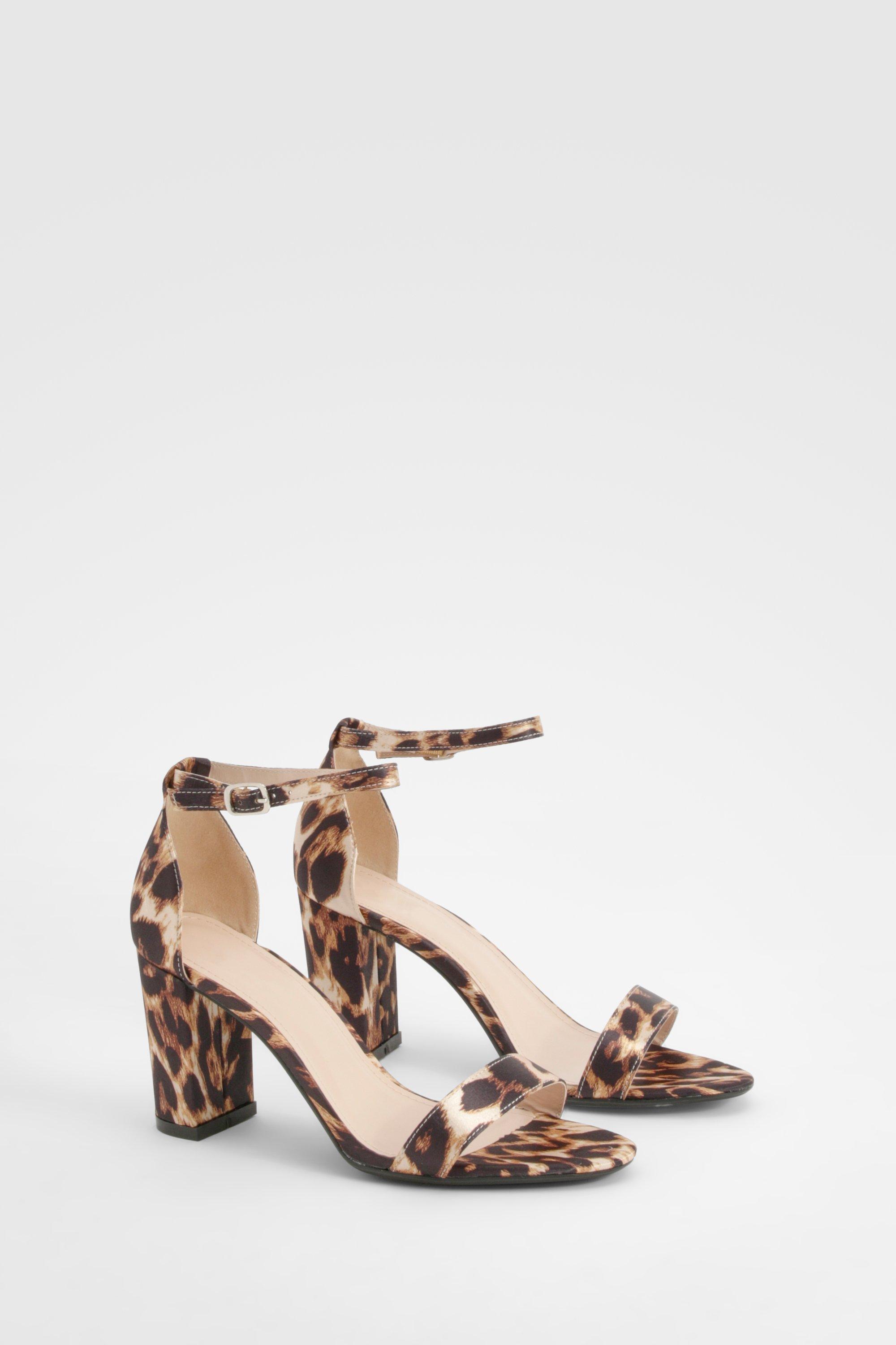Image of Leopard Mid Block Barely There Heels, Multi