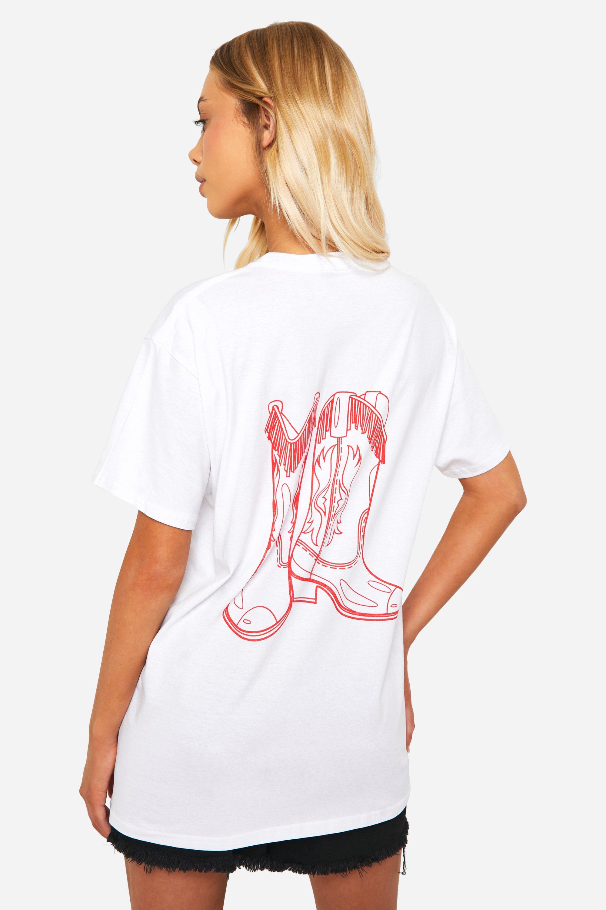 Image of Cowgirl Boot T-shirt, Bianco