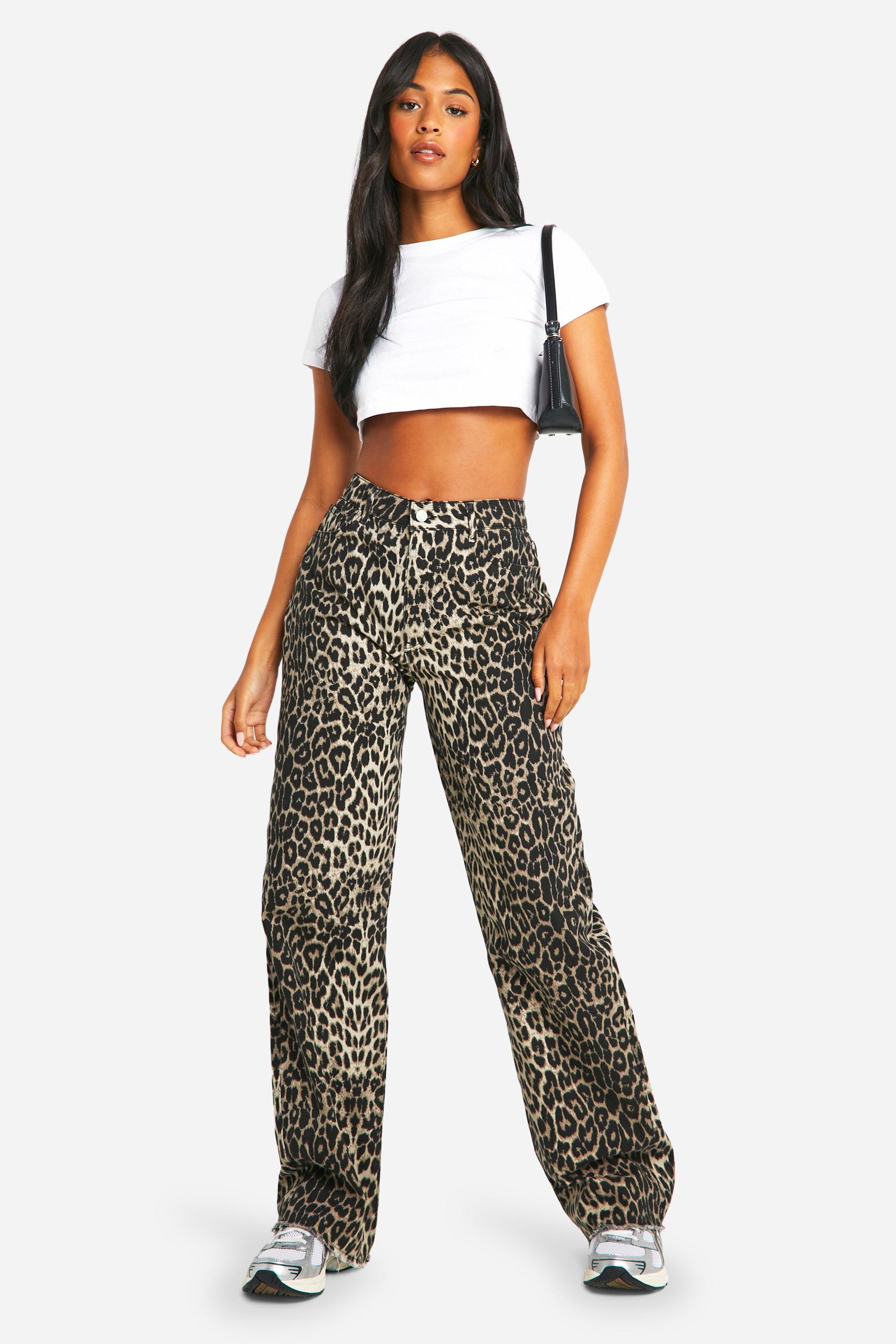 Image of Jeans dritti Tall leopardati, Multi