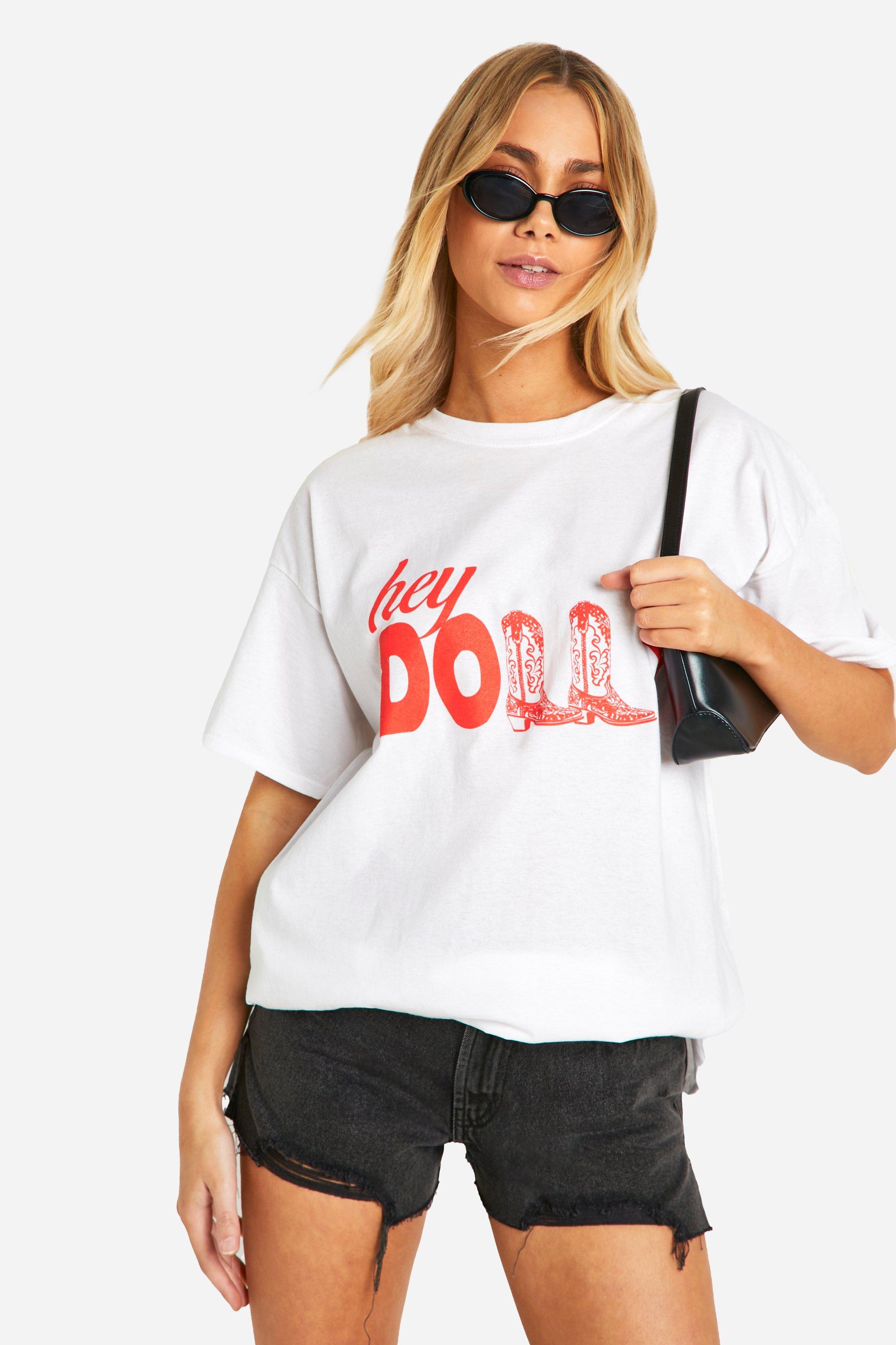 Image of Dolly Oversized Graphic T-shirt, Bianco