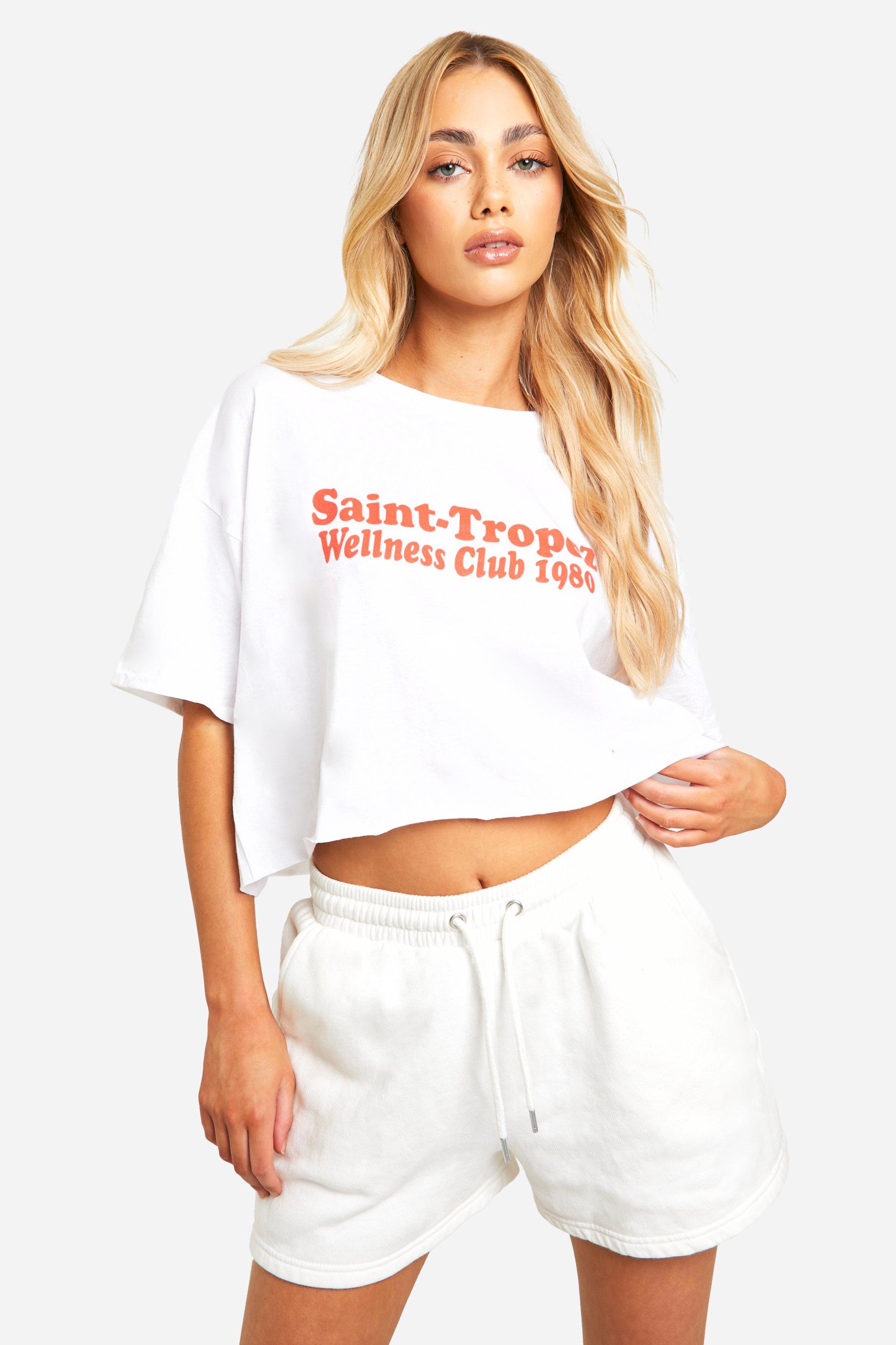 Image of Saint Tropez Wellness Cropped T-shirt, Bianco