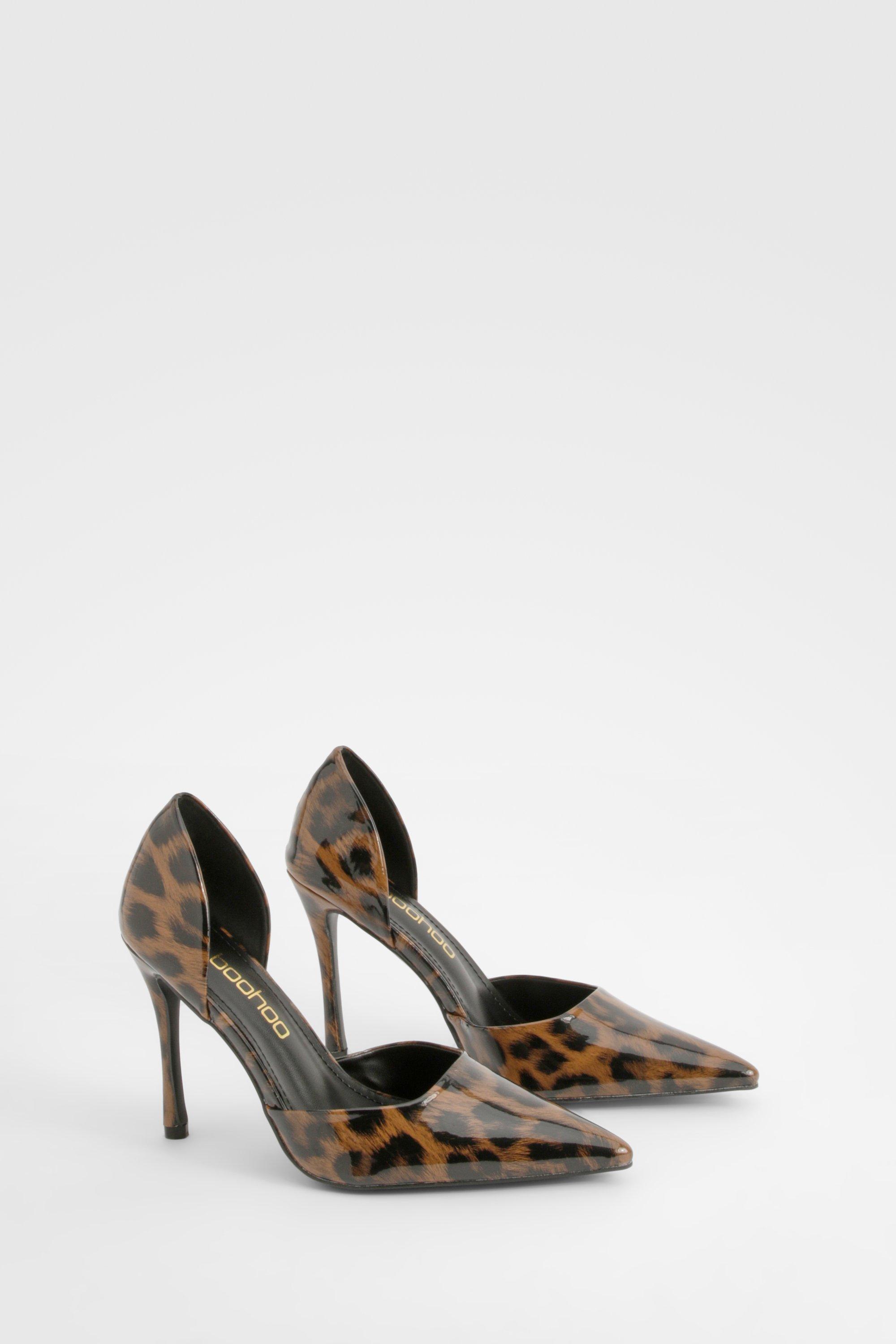 Image of Scarpe décolleté in vernice leopardata con cut-out, Multi