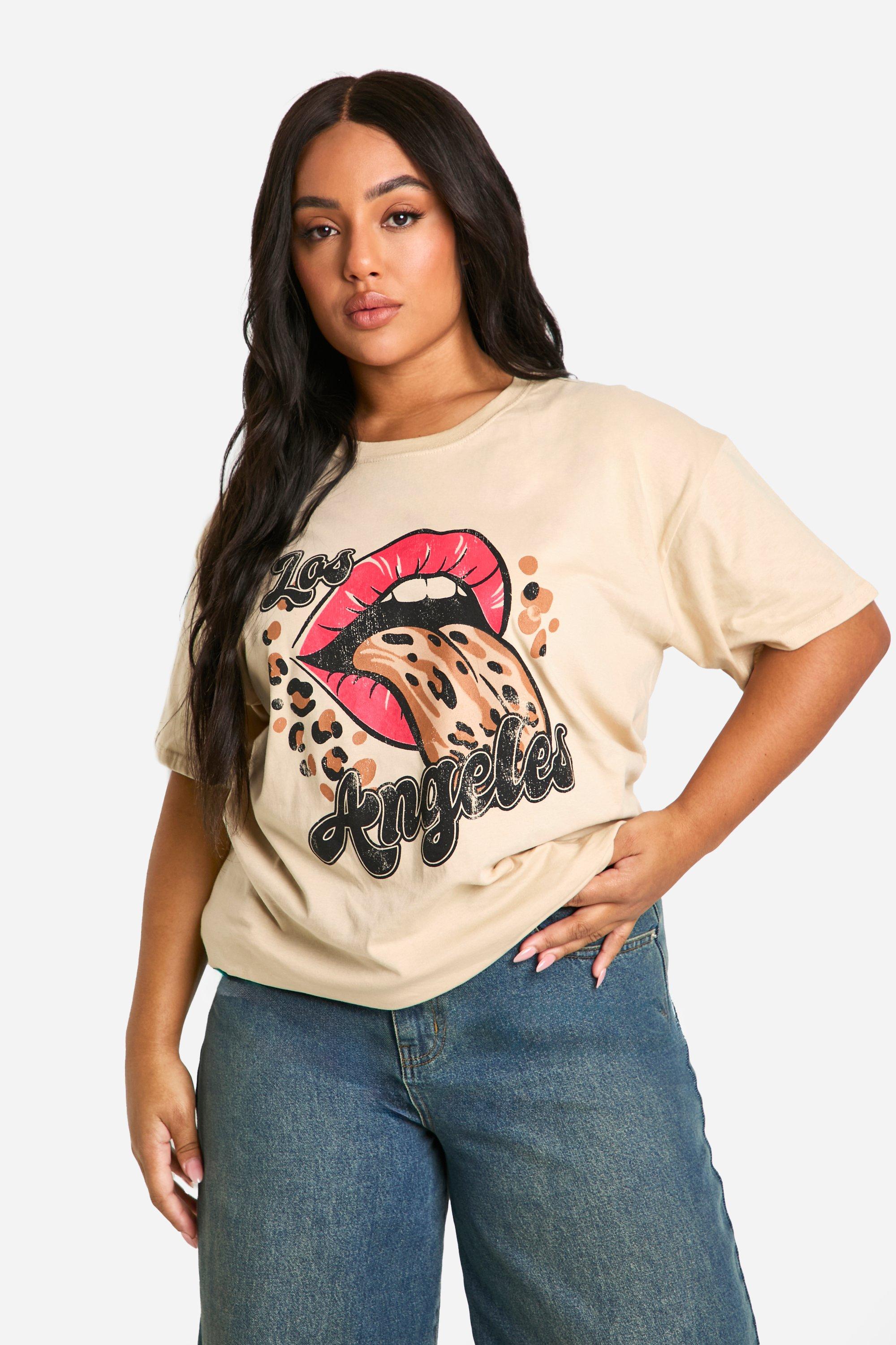 Image of Plus Los Angeles Oversized T Shirt, Beige