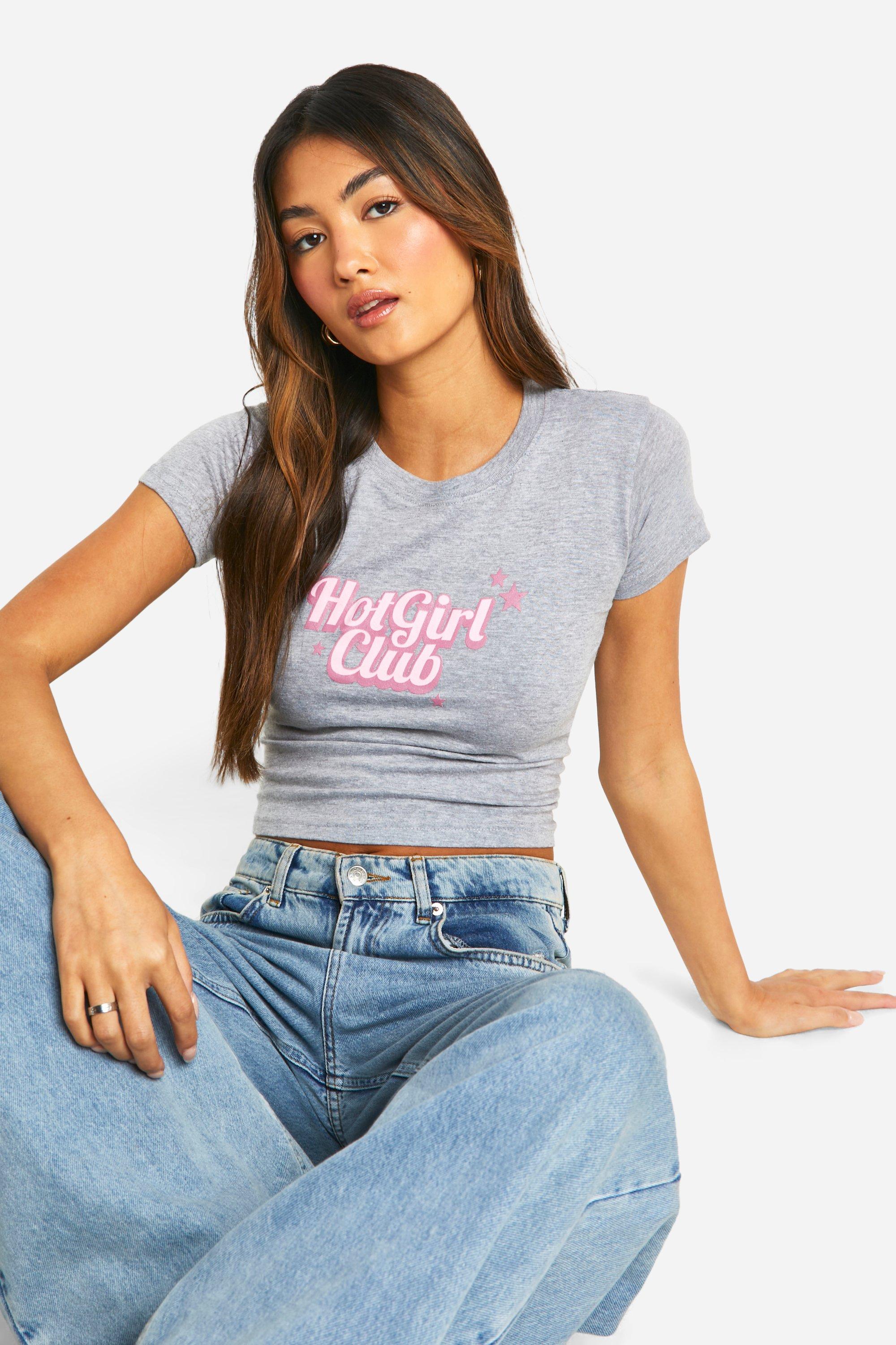 Image of Hot Girl Club Print Baby T-shirt, Grigio