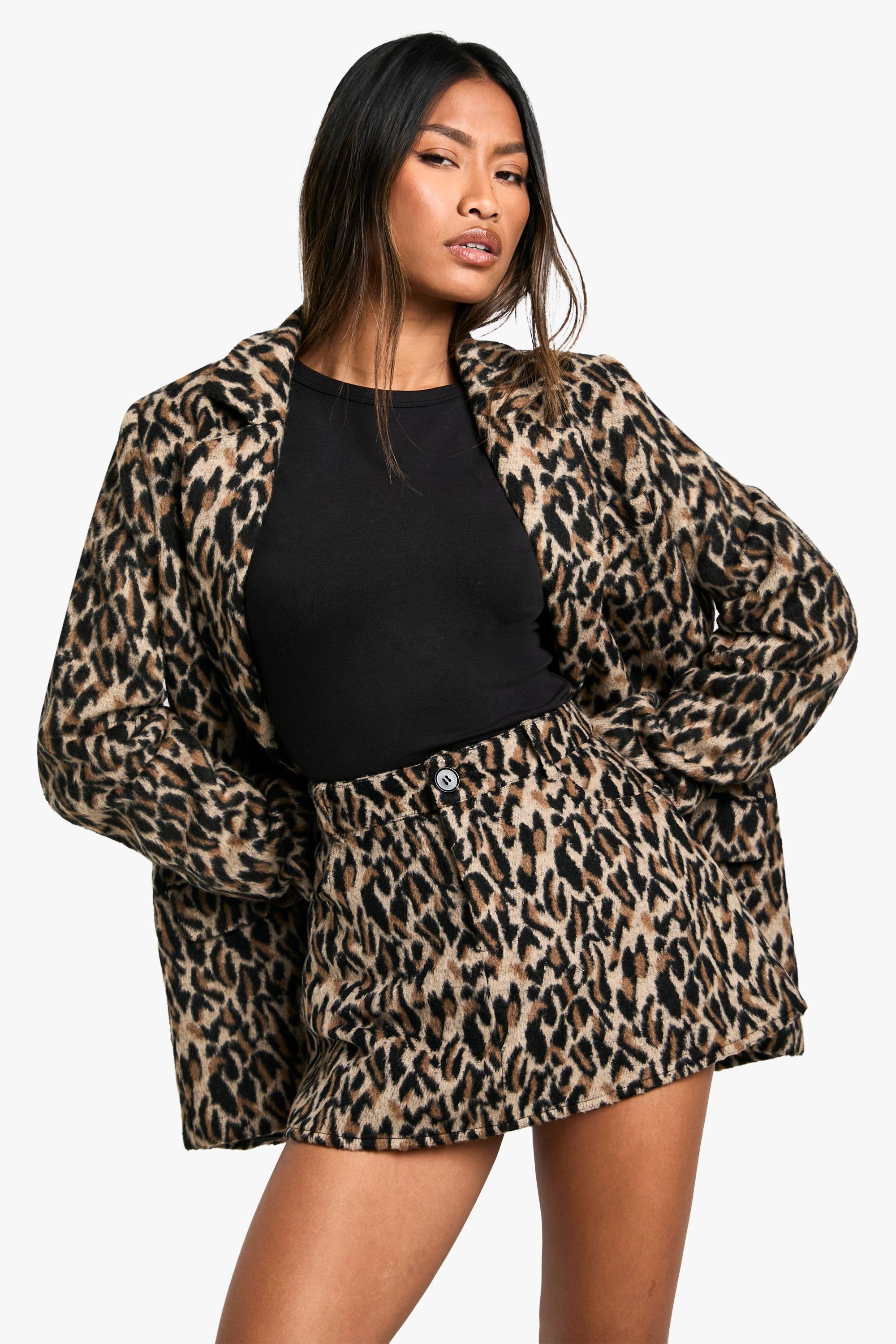 Boohoo Nepwollen Luipaardprint Mini Rokje, Leopard