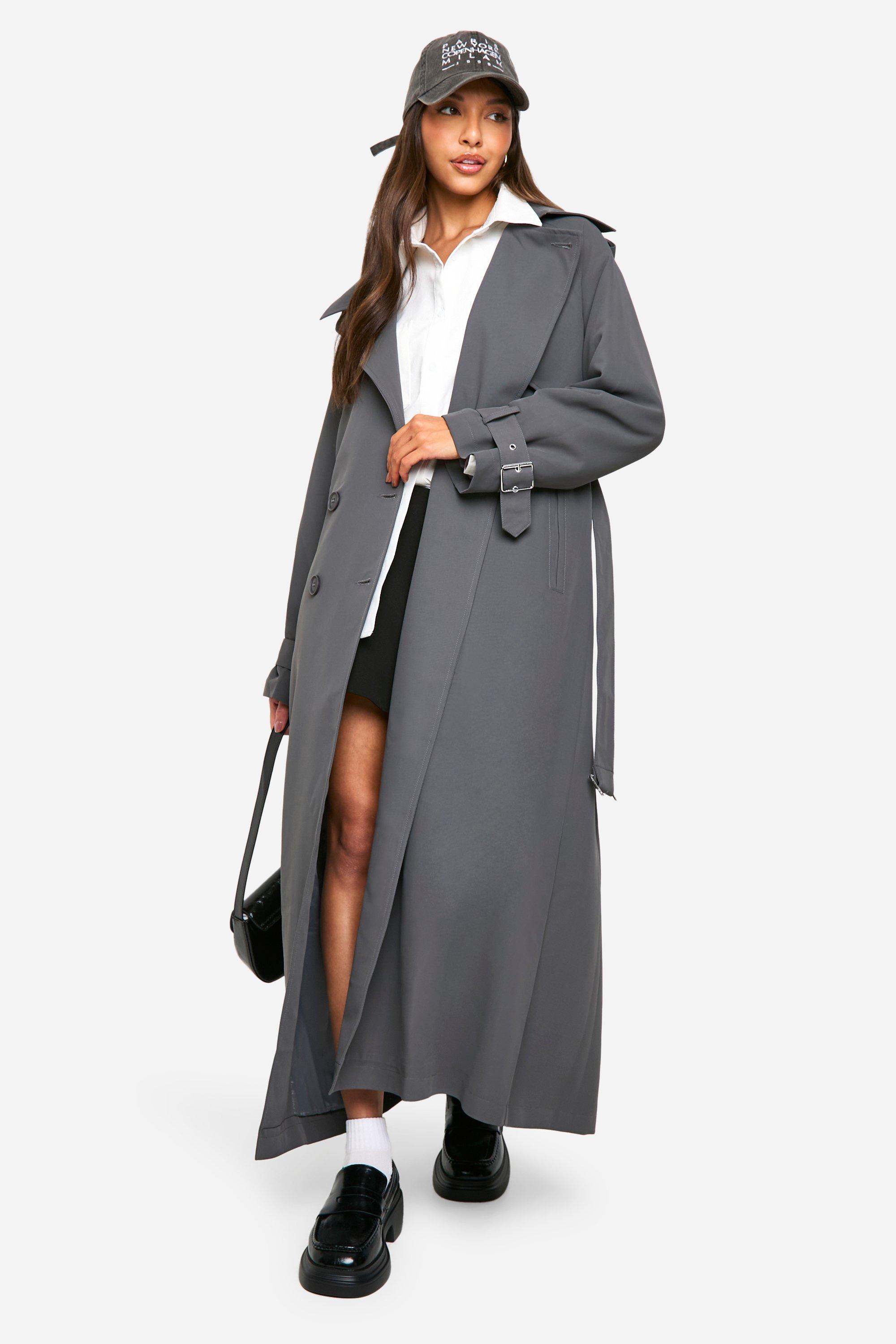 Image of Cappotto Trench oversize a doppiopetto, Grigio