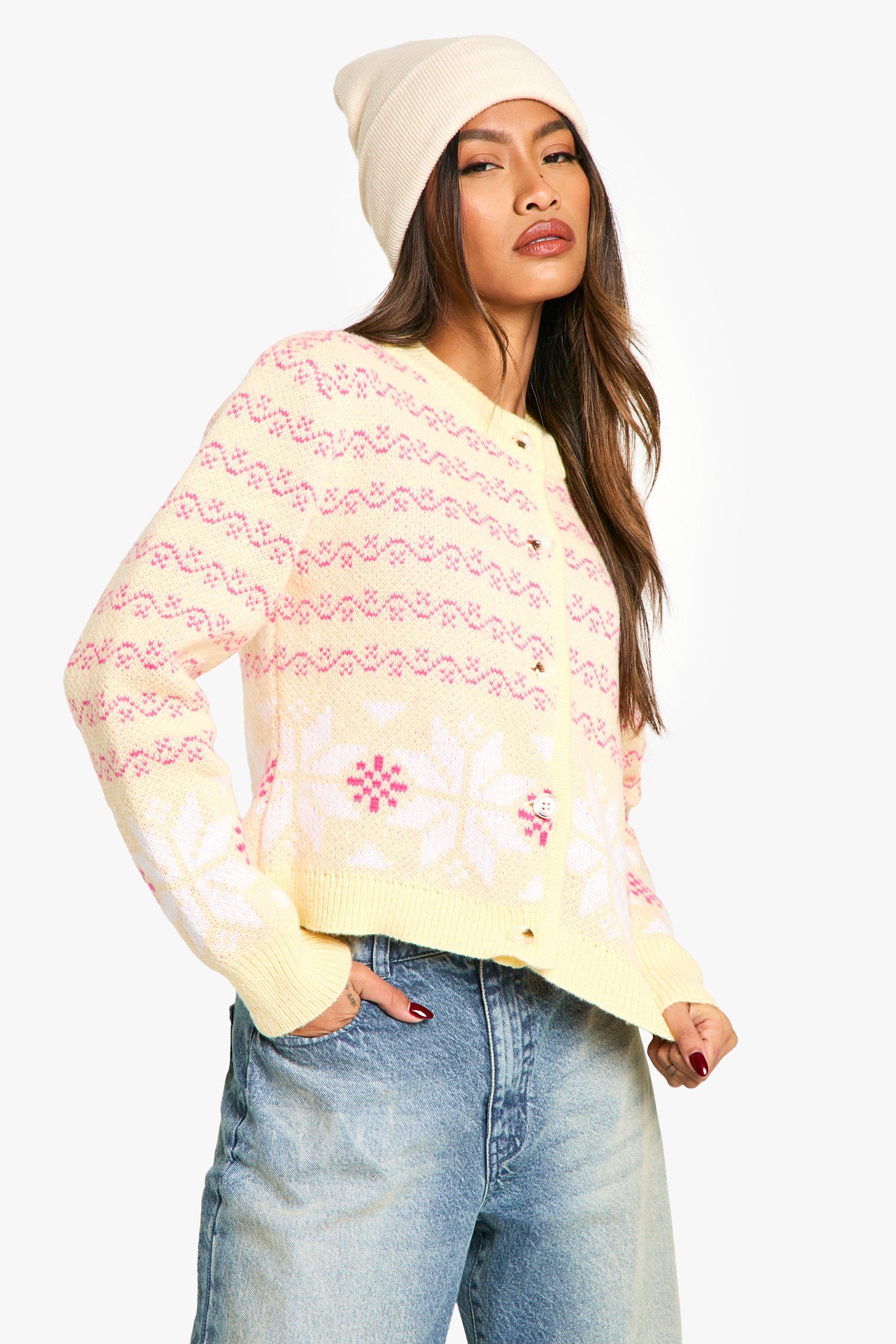 Boohoo Gebreide Premium Cardigan, Yellow