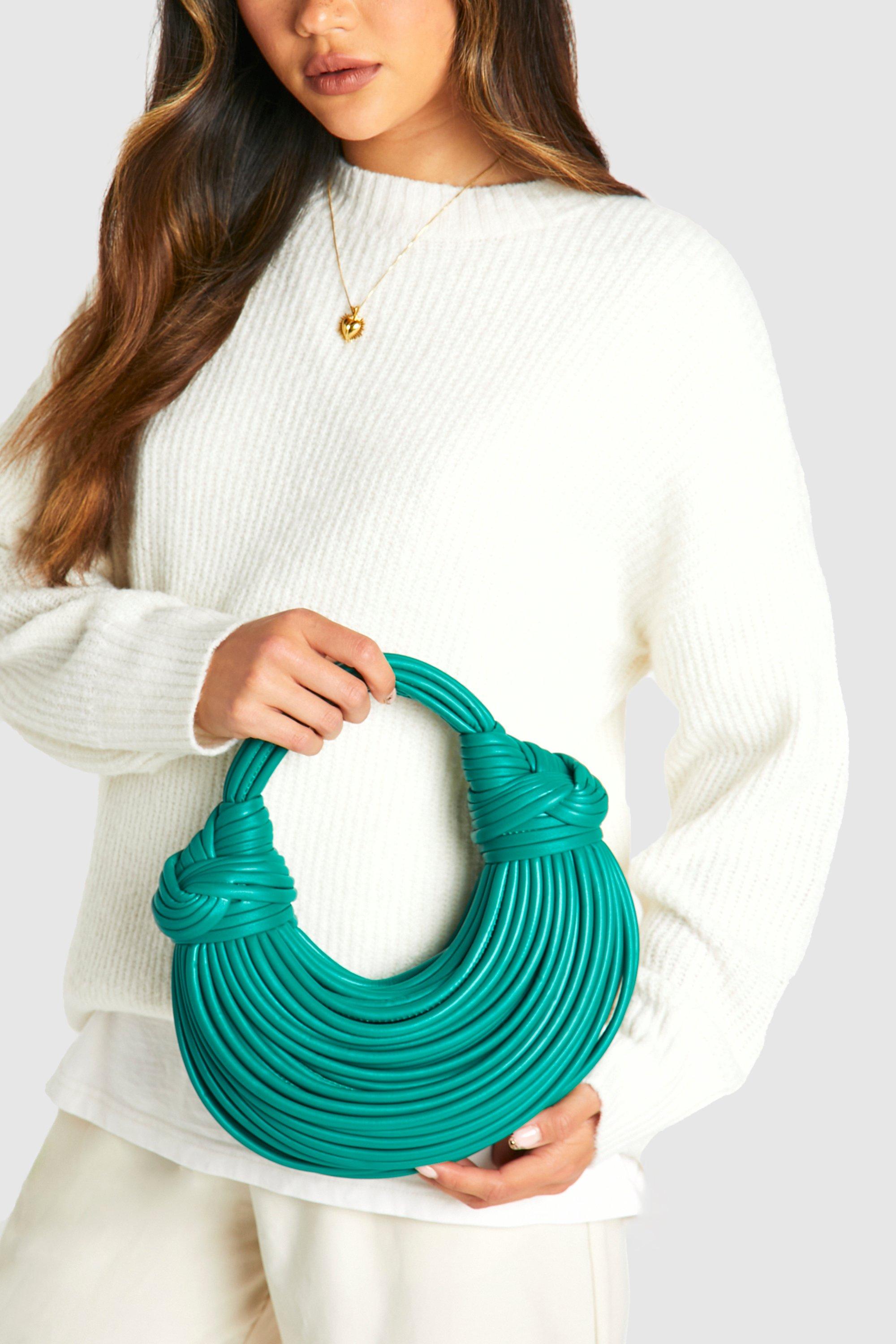 Womens Knot Detail Strappy Grab Bag - Green - One Size, Green