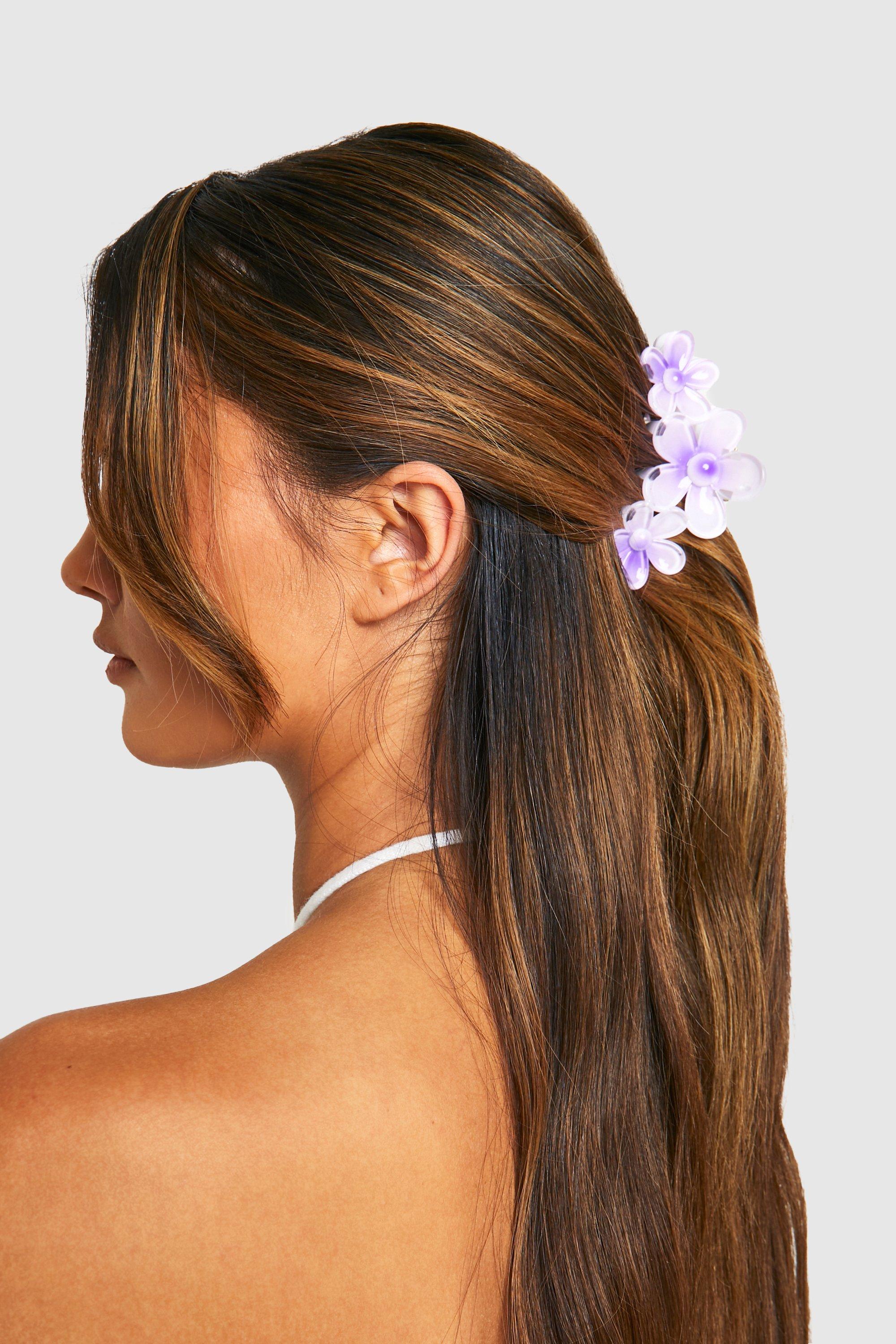 Click to view product details and reviews for Womens Triple Flower Claw Clip Purple One Size Purple.