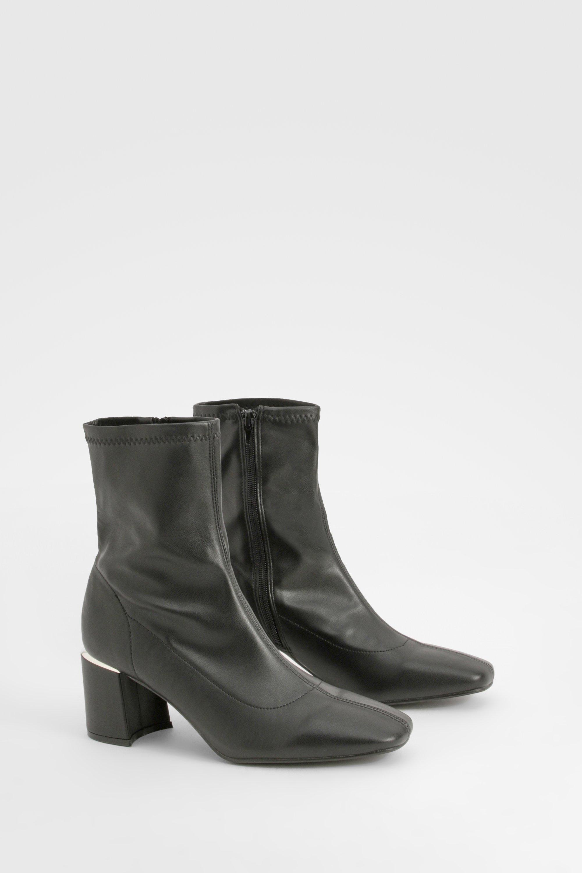 Boohoo Chelsea Boots Met Metalen Blokhakken, Black