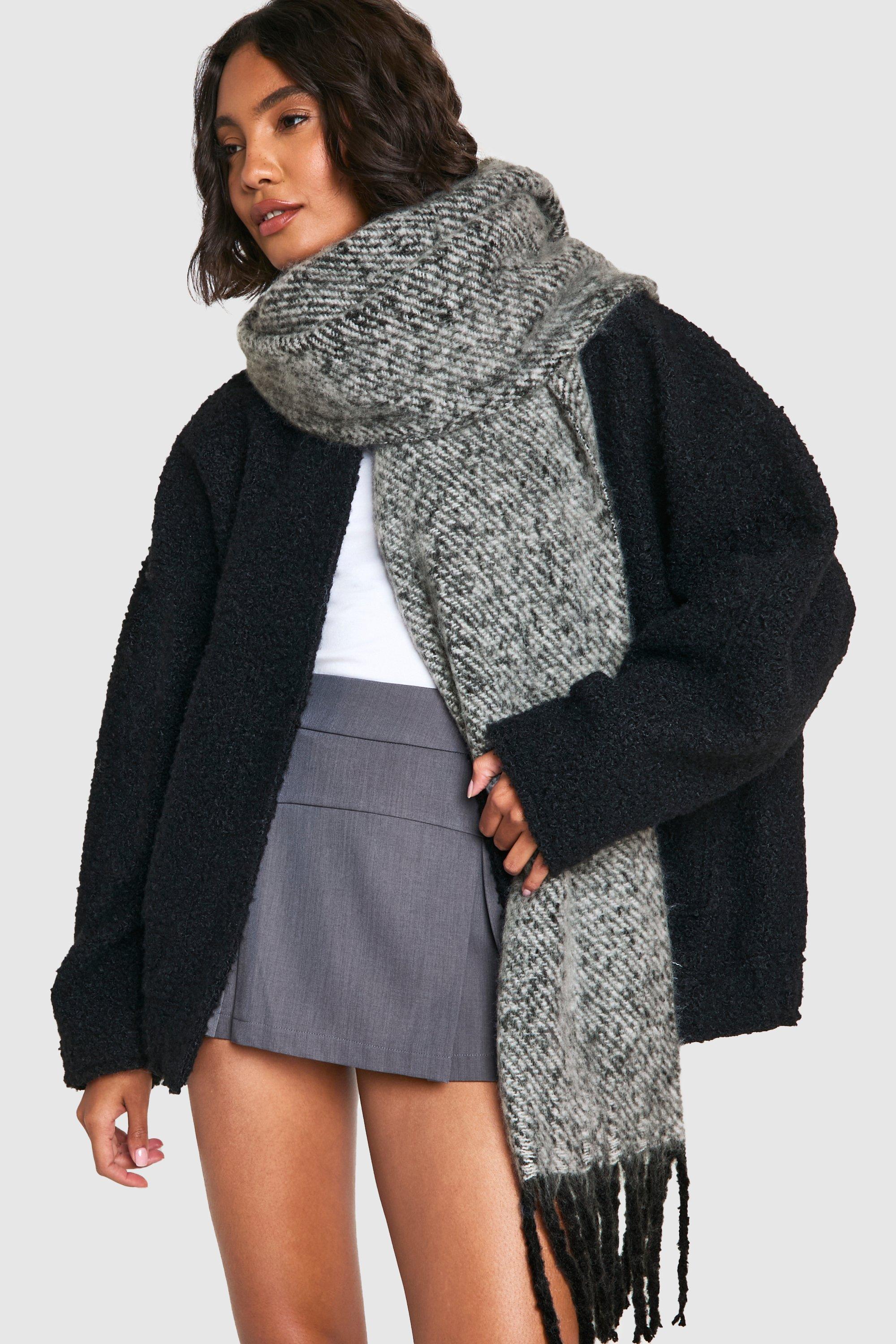 Click to view product details and reviews for Womens Two Tone Chunky Knitted Scarf Black One Size Black.