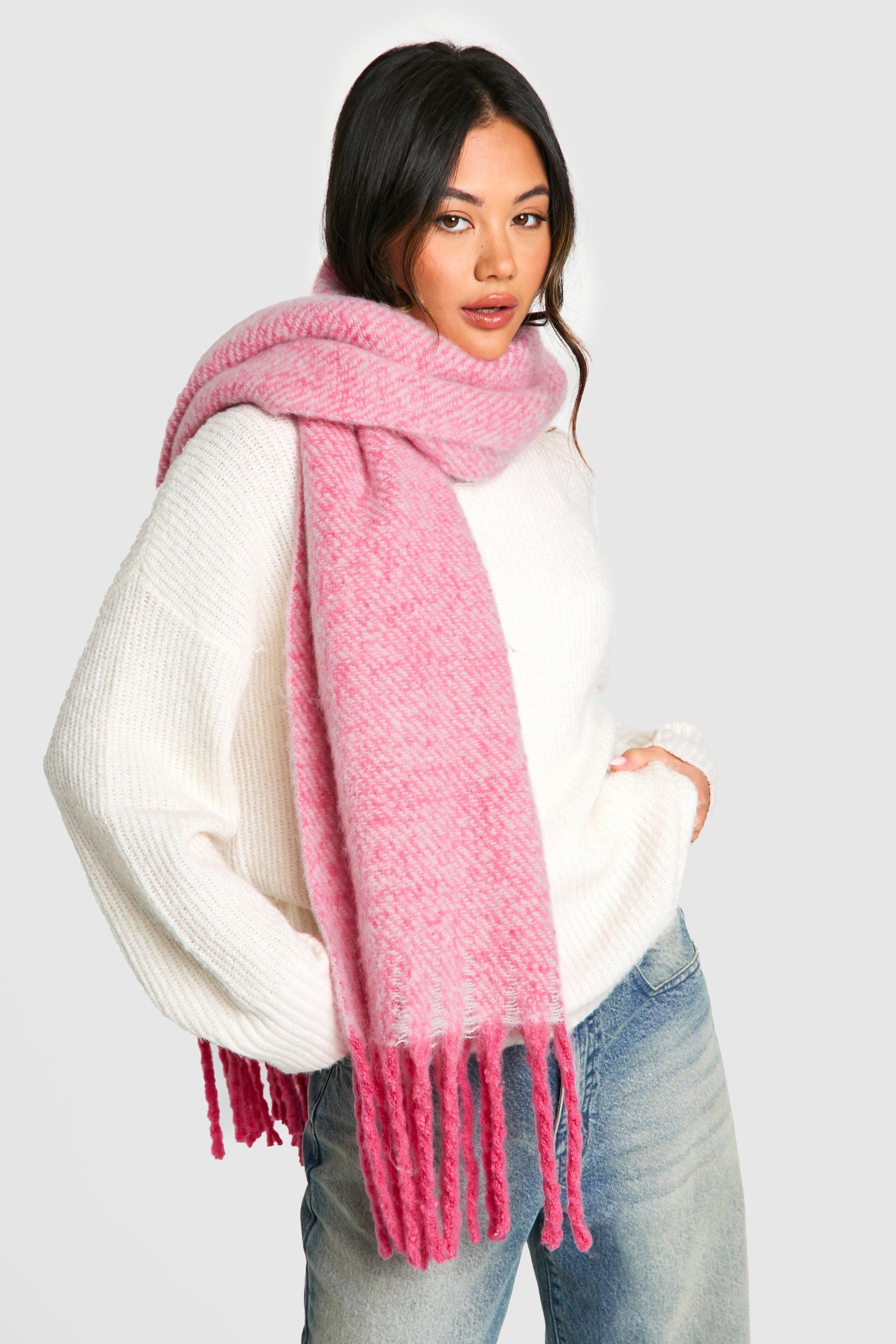 Image of Sciarpa in maglia spessa in due toni, Pink
