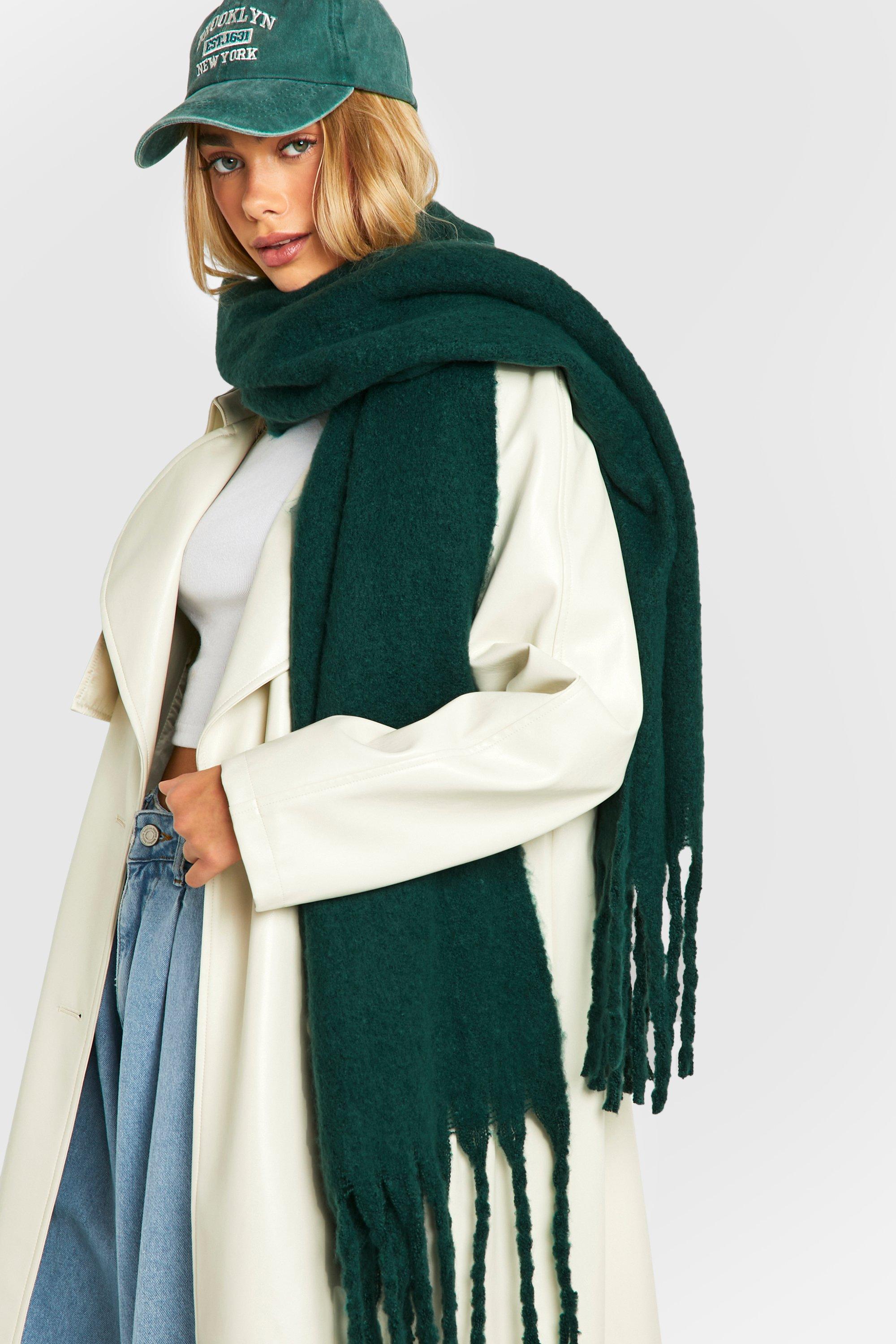 Click to view product details and reviews for Womens Chunky Oversized Fringe Scarf Green One Size Green.