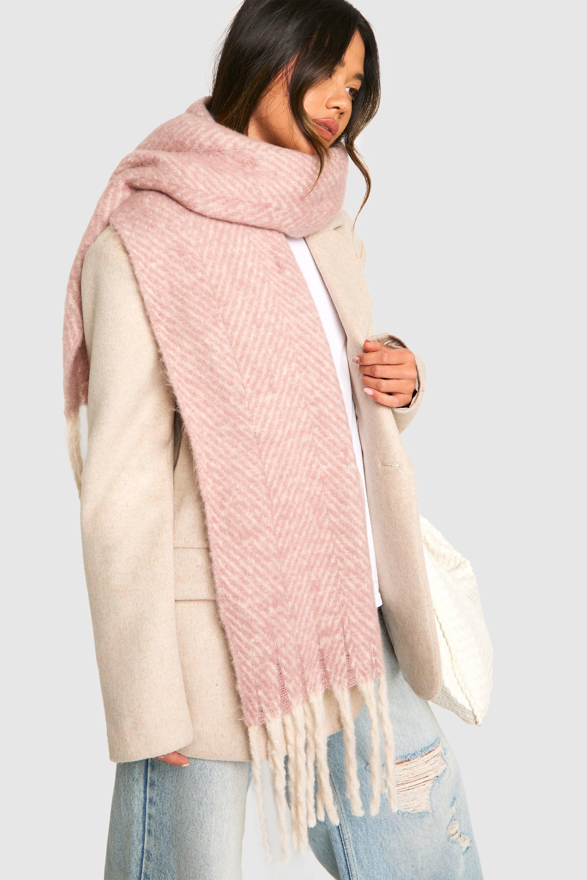 Click to view product details and reviews for Womens Oversized Herringbone Fringe Scarf Pink One Size Pink.