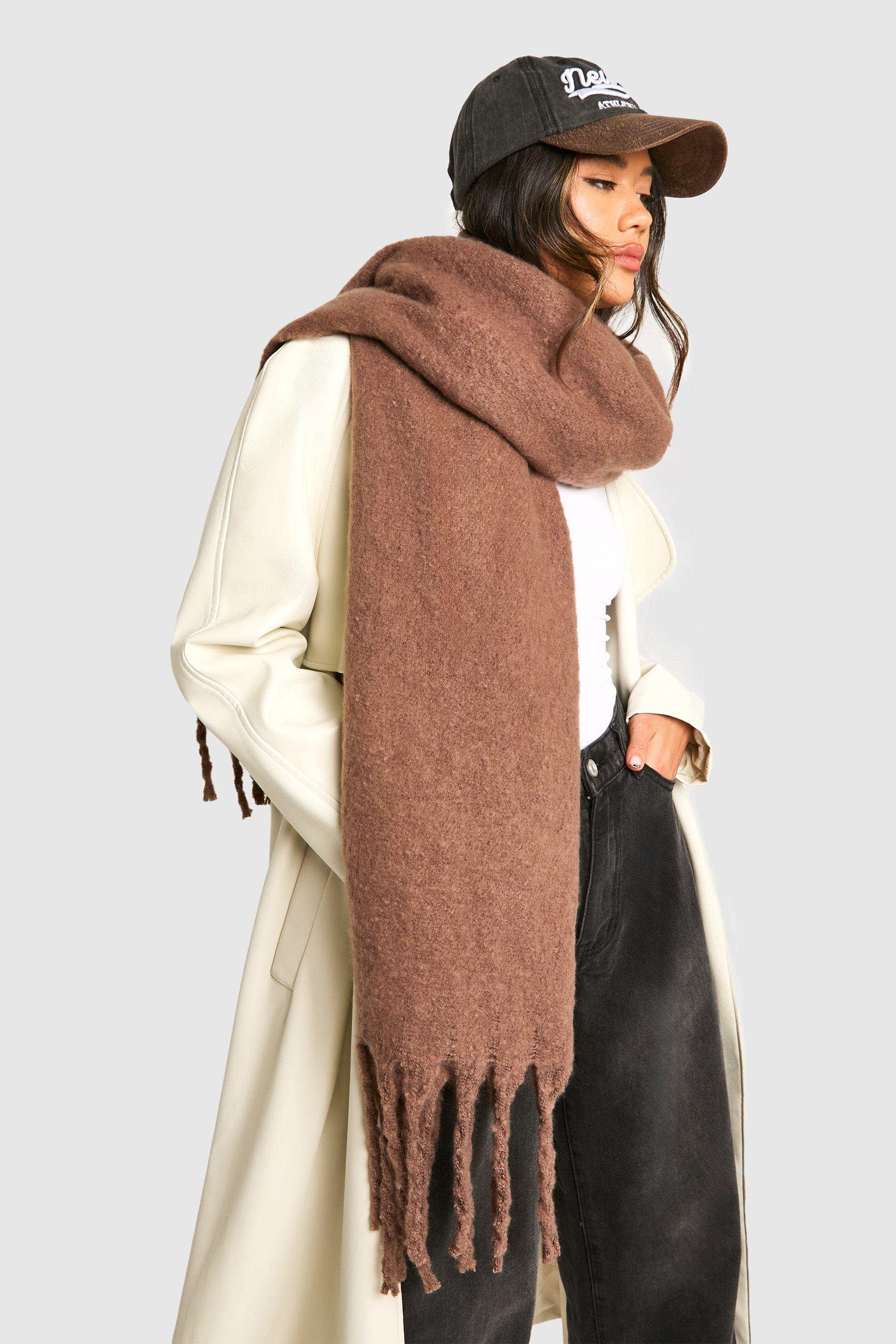 Click to view product details and reviews for Womens Chunky Oversized Fringe Scarf Brown One Size Brown.