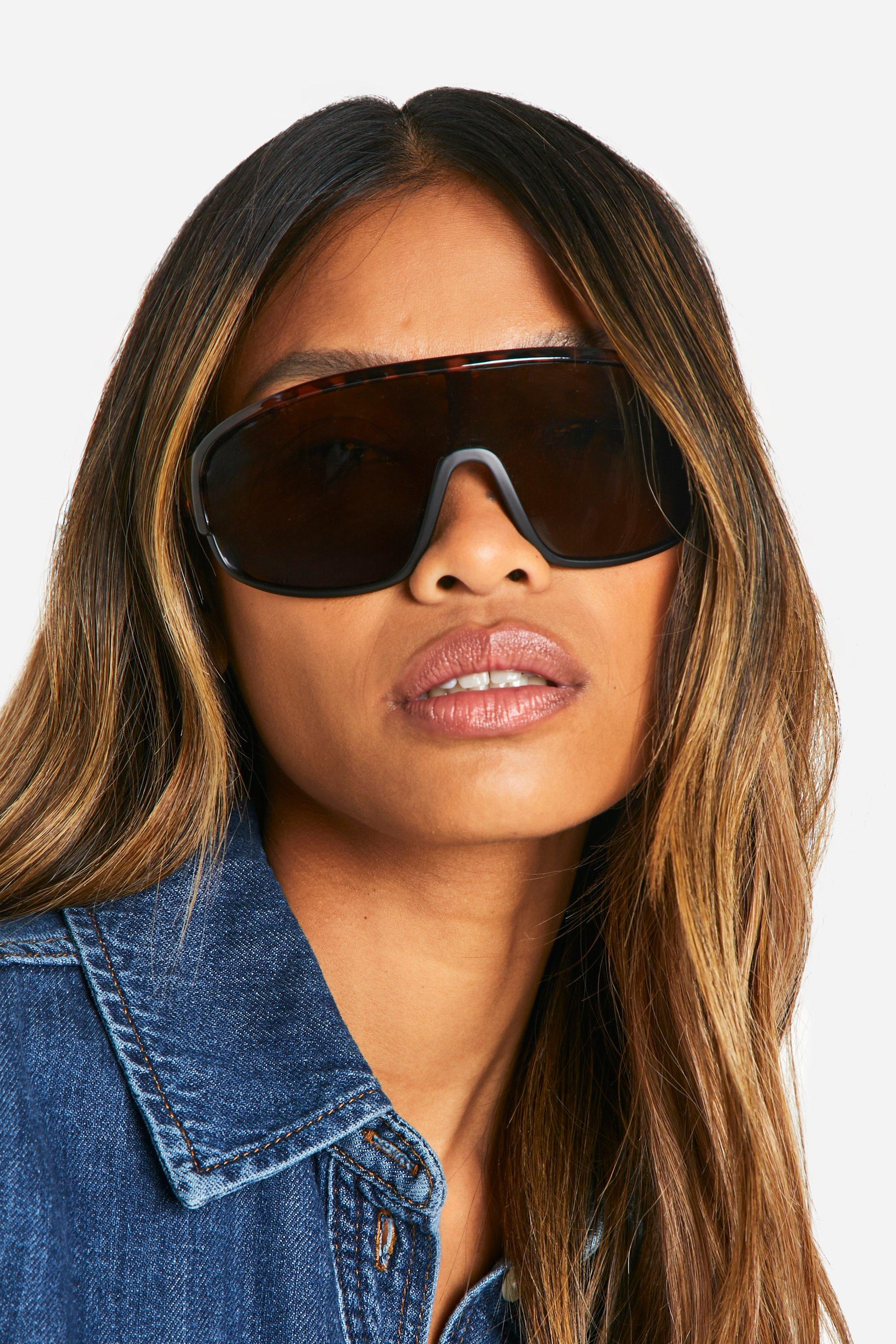 Womens Tortoise Shell Oversized Sunglasses - Brown - One Size, Brown