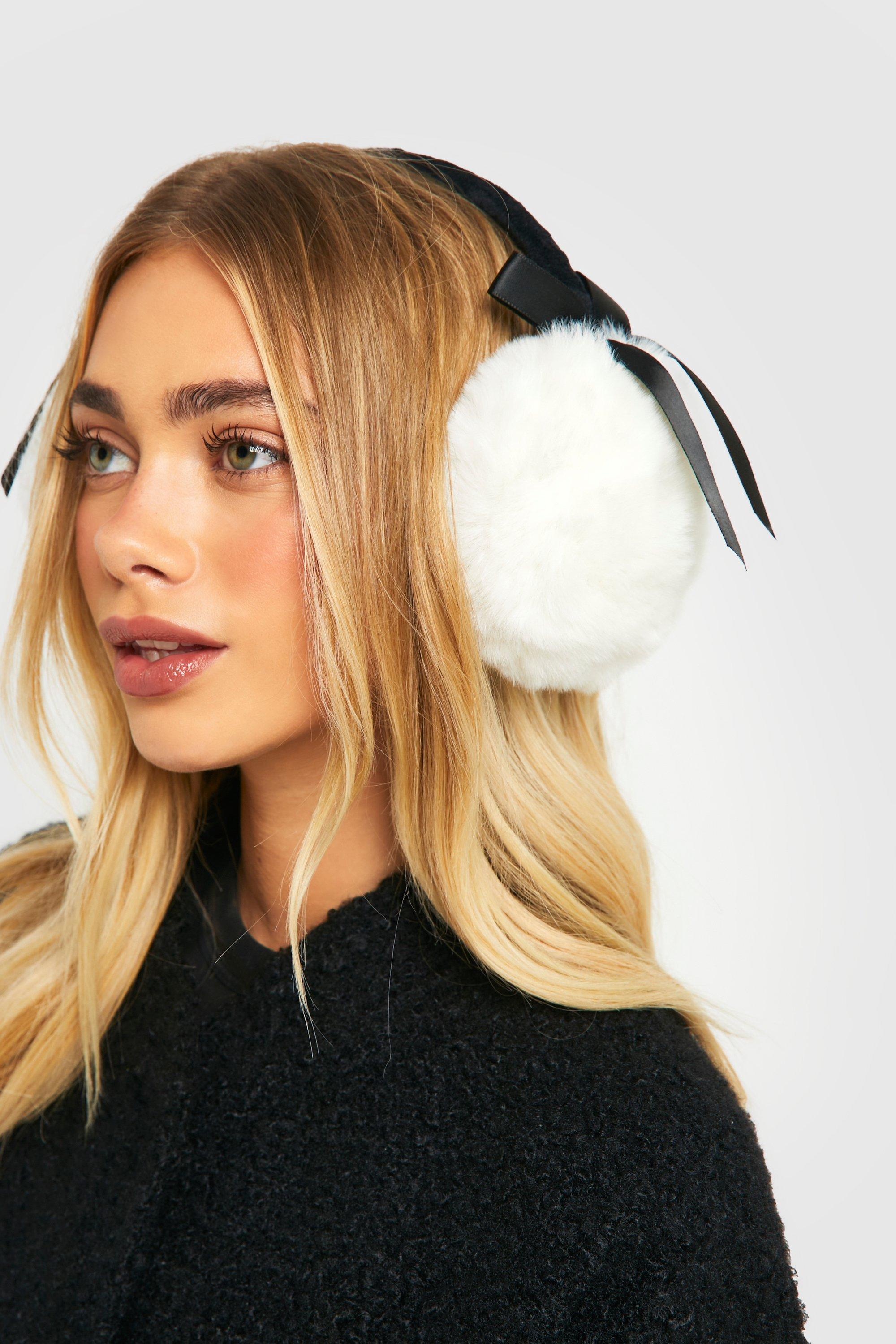 Click to view product details and reviews for Womens Faux Fur Bow Detail Earmuffs White One Size White.