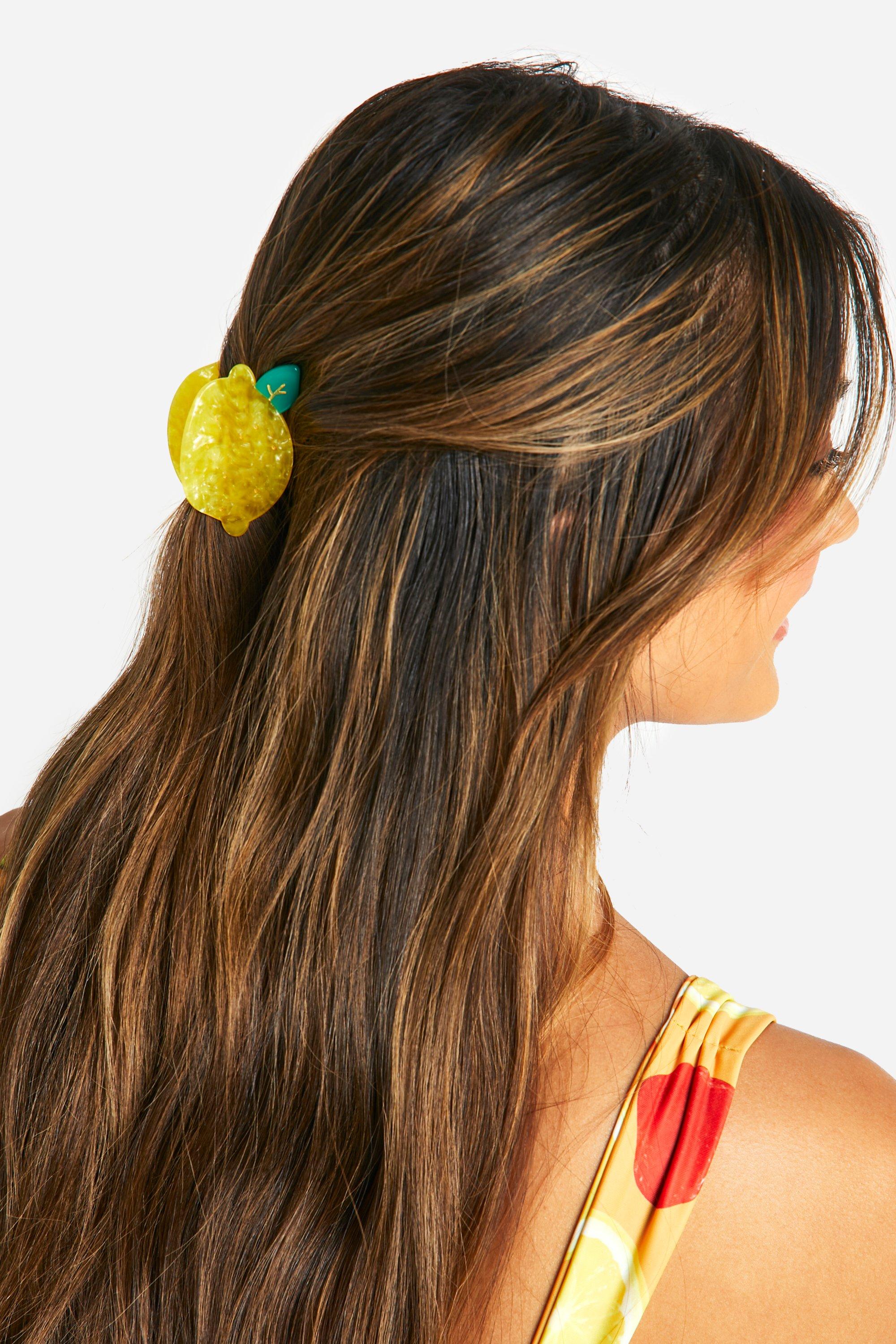 Womens Lemon Claw Clip Yellow One Size Yellow