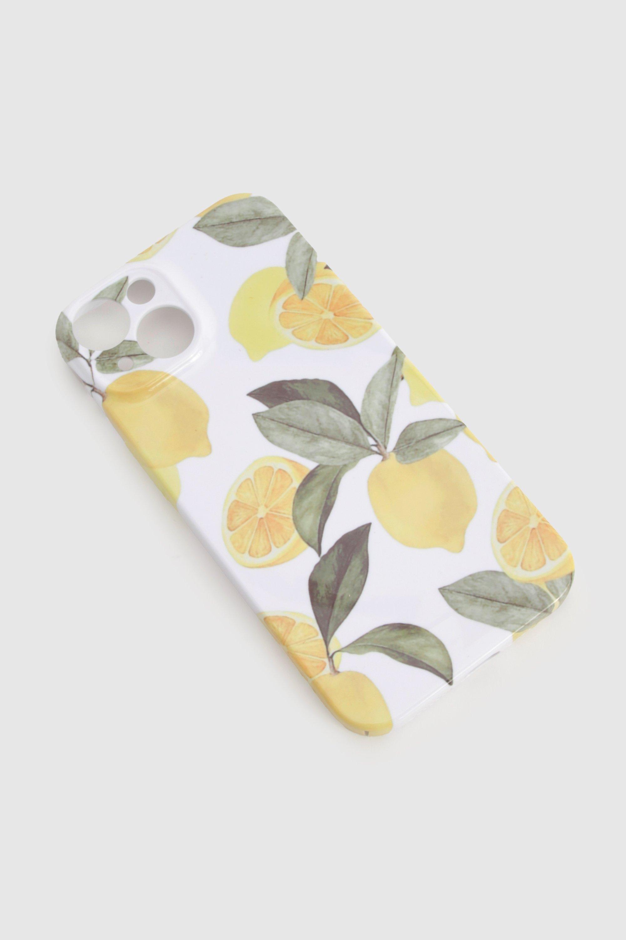 Womens Lemon Print Phone Case - Yellow - Iphone 13, Yellow