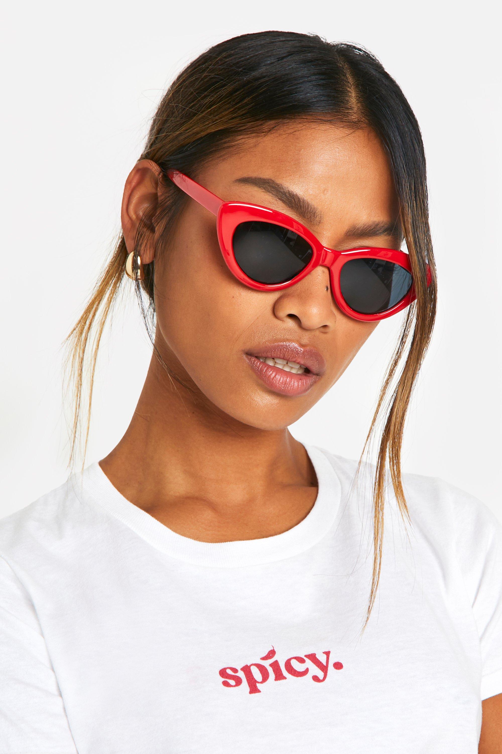 Womens Cat Eye Red Frame Sunglasses - One Size, Red