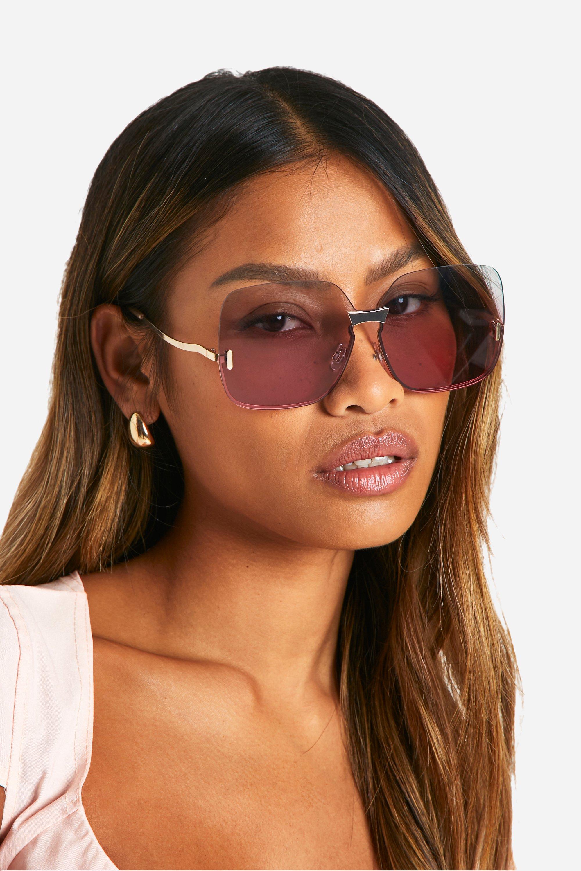 Womens Ombre Oversized Square Sunglasses - Pink - One Size, Pink