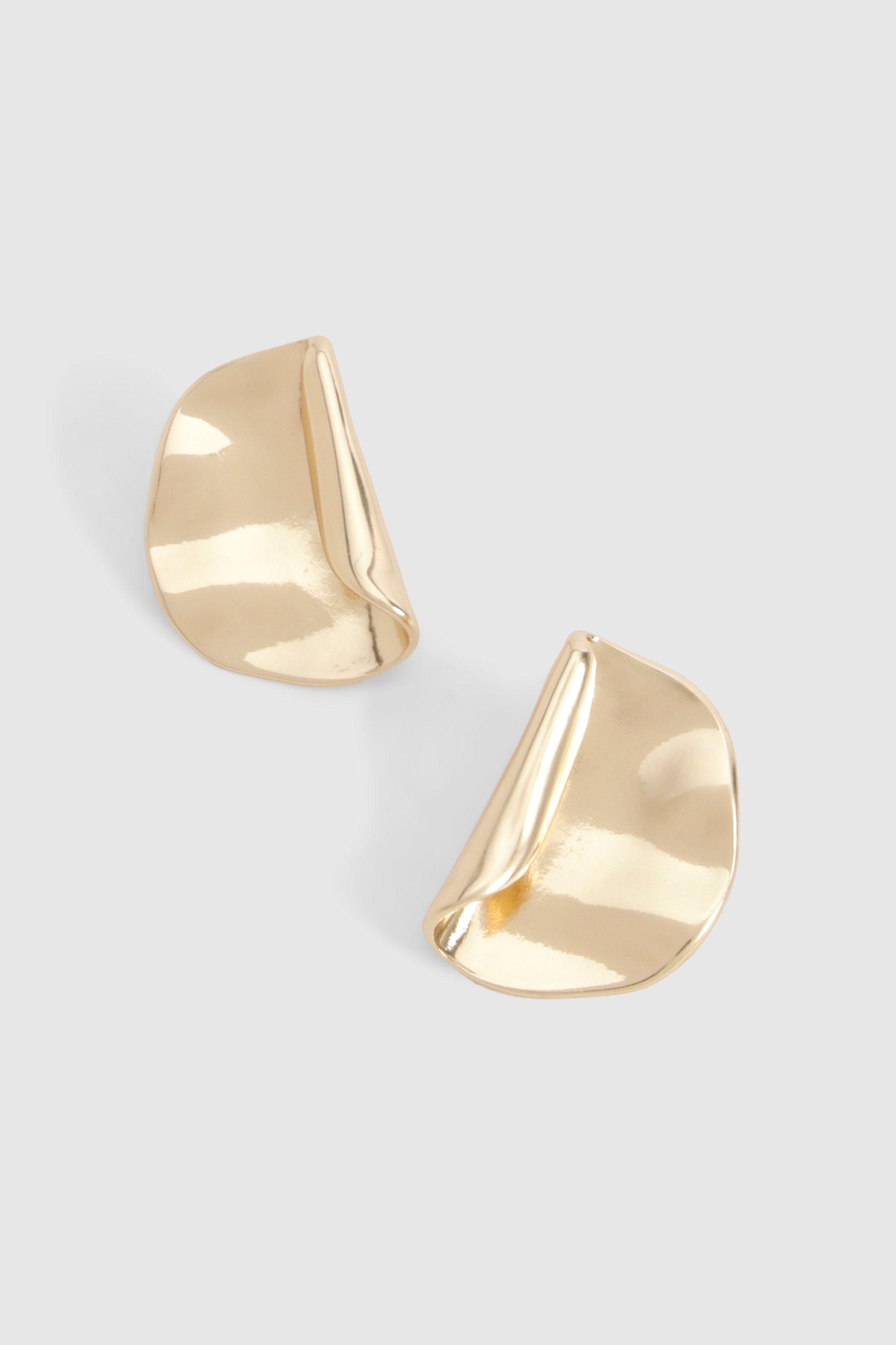 Womens Gold Hammered Statement Earrings - One Size, Gold