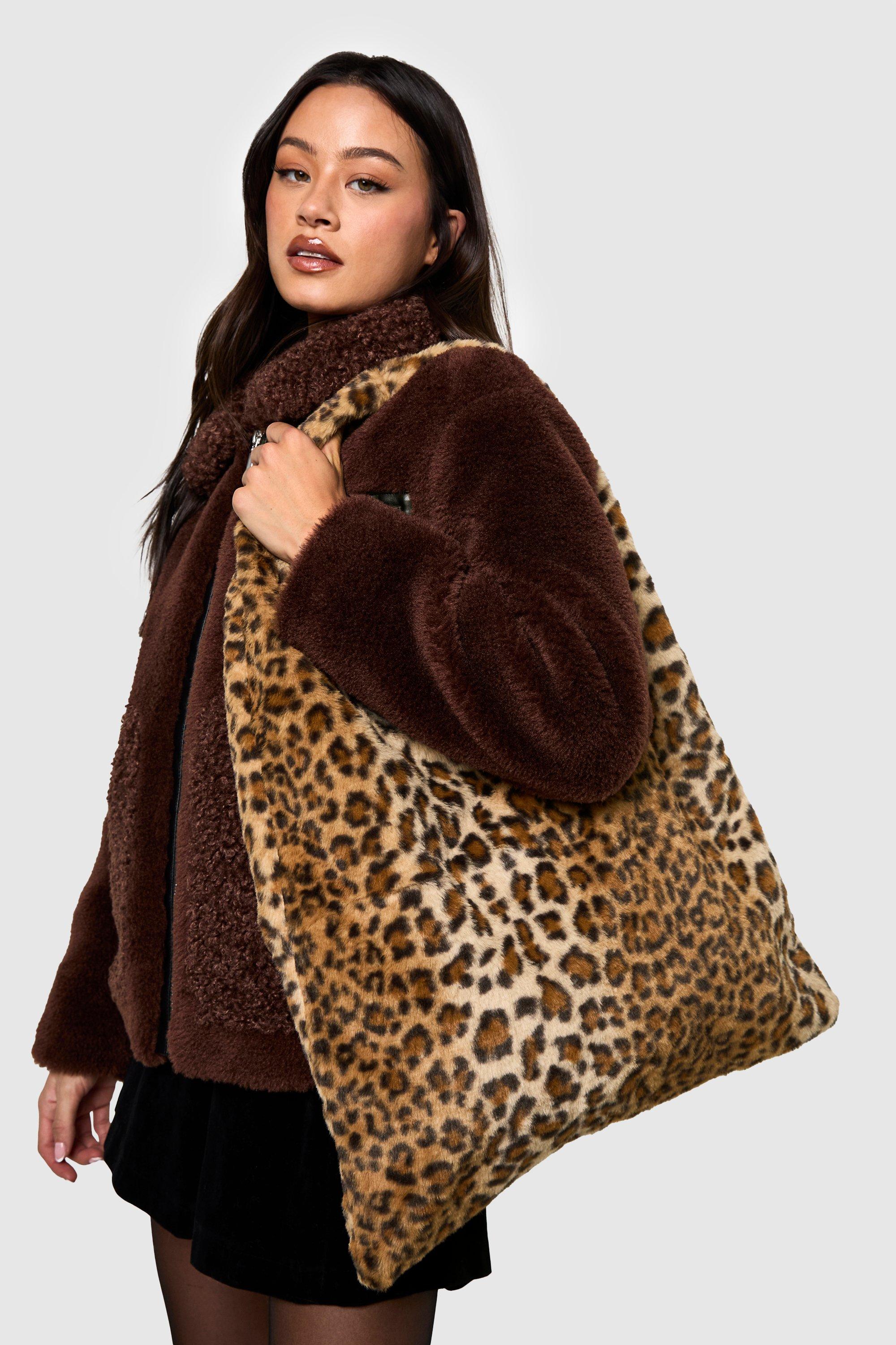 Click to view product details and reviews for Womens Leopard Faux Fur Tote Bag Multi One Size Multi.