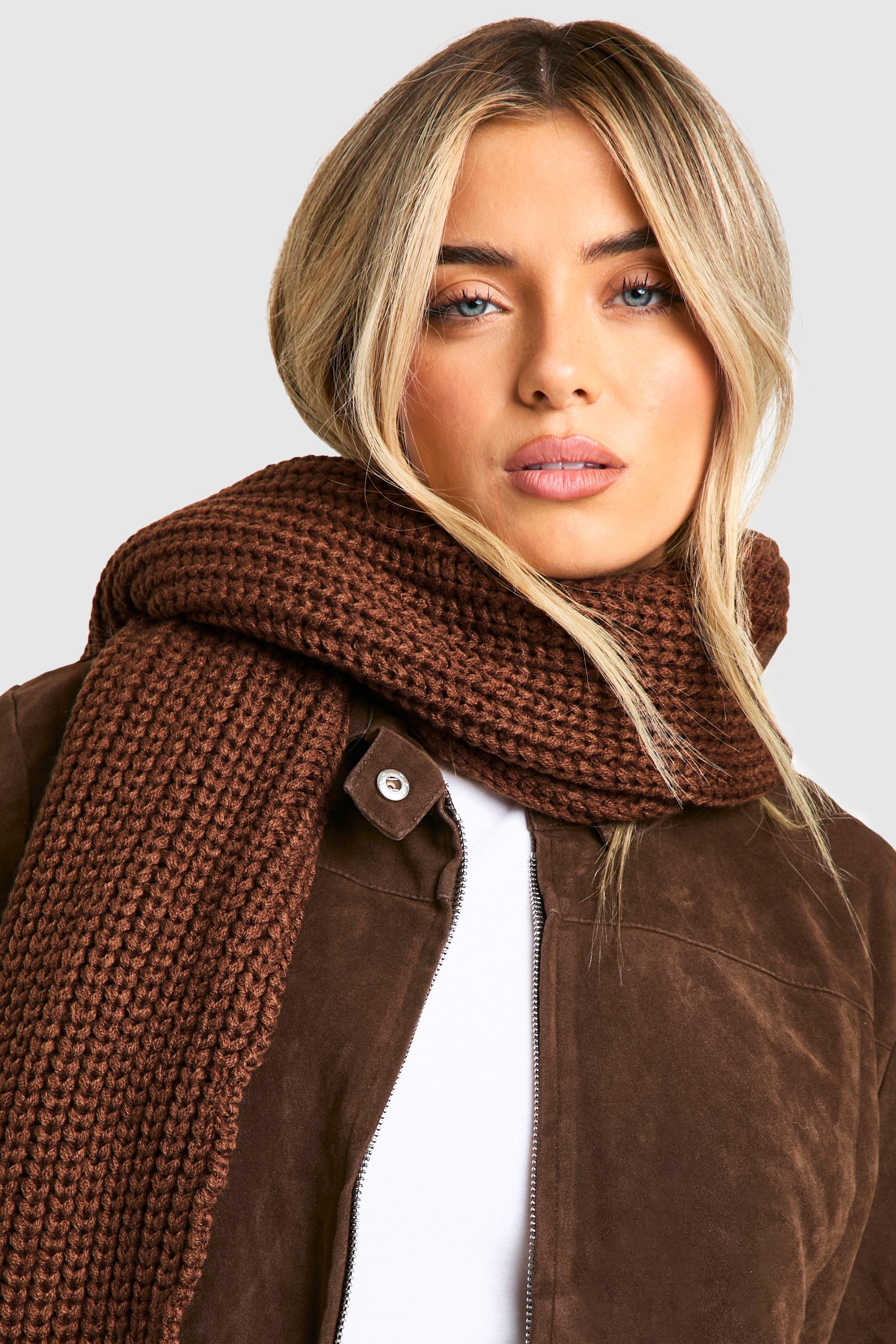 Click to view product details and reviews for Womens Chunky Ribbed Knit Long Scarf Brown One Size Brown.