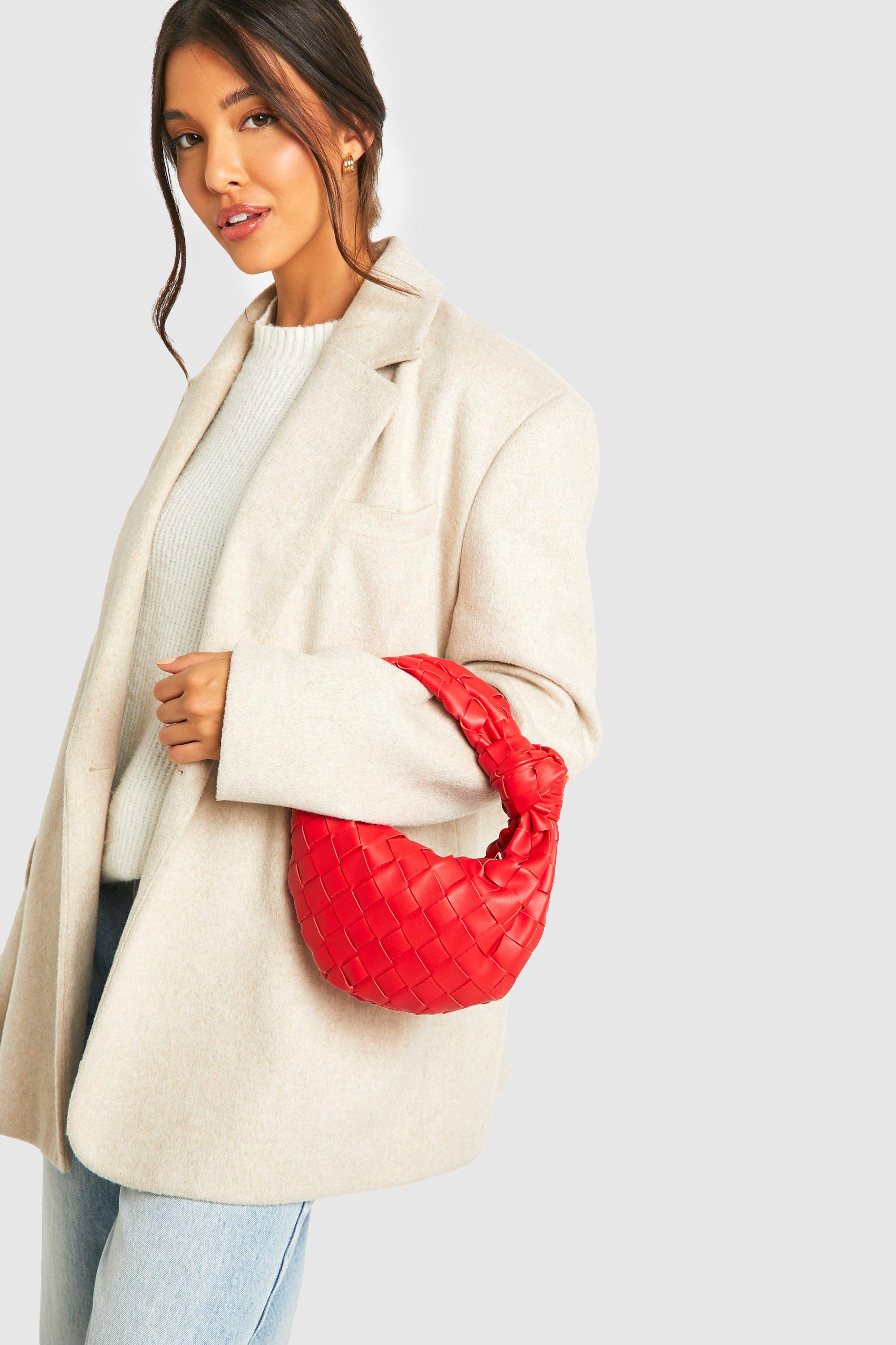 Click to view product details and reviews for Womens Woven Leather Look Mini Grab Bag Red One Size Red.