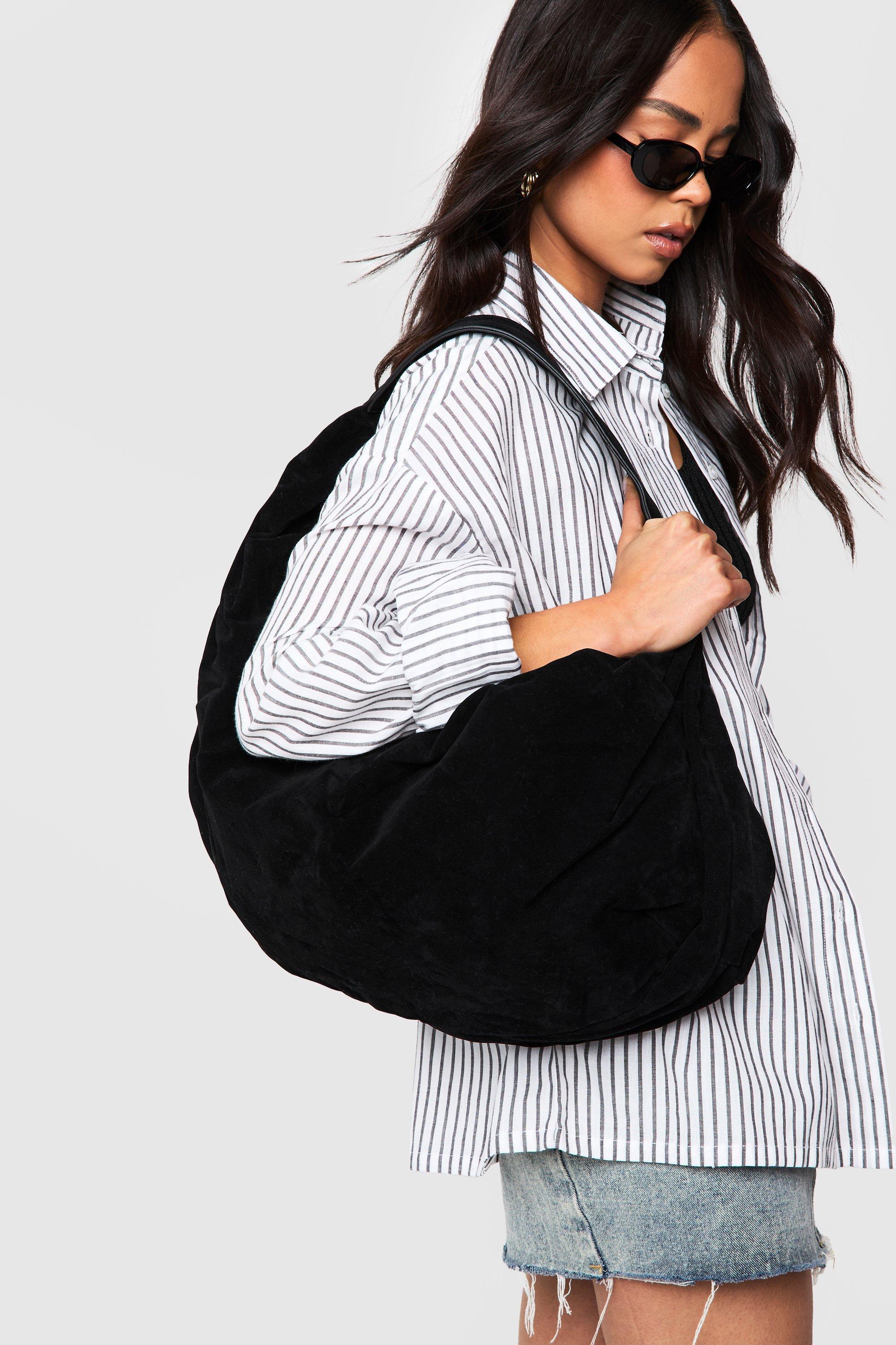 Click to view product details and reviews for Womens Faux Suede Slouchy Shoulder Bag Black One Size Black.
