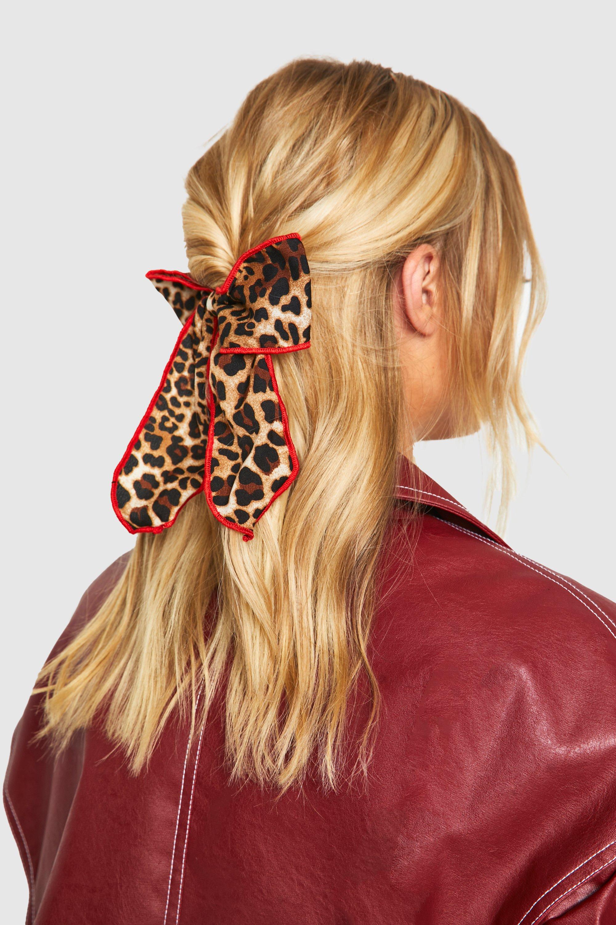 Click to view product details and reviews for Womens Contrast Trim Leopard Hair Bow Multi One Size Multi.